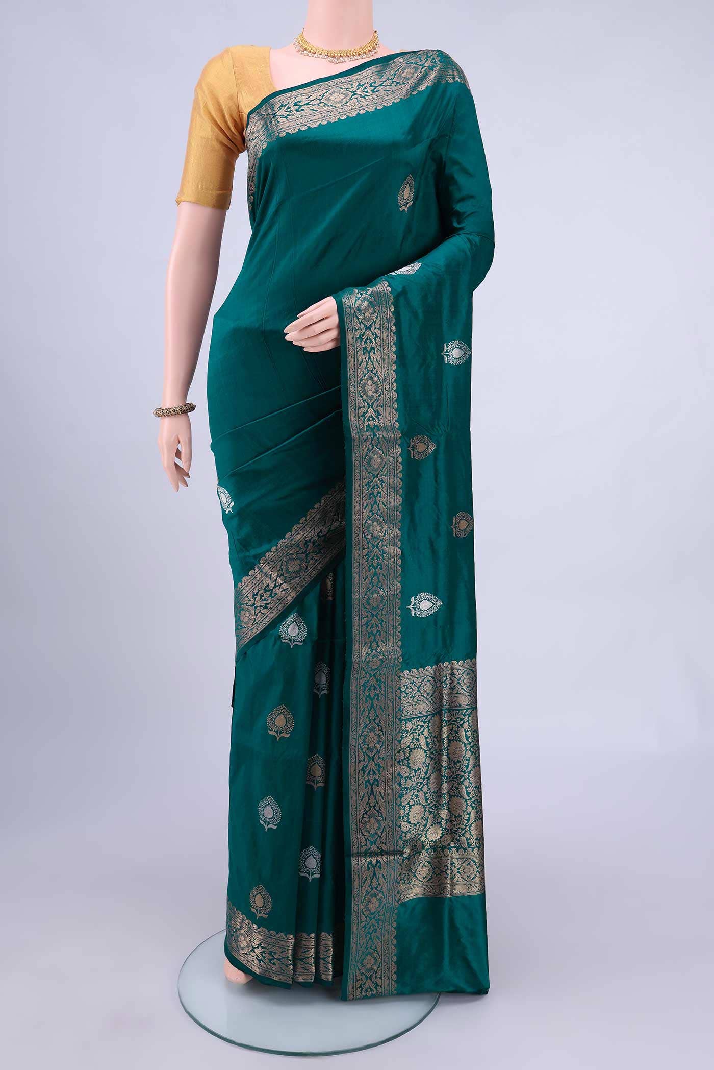 Dark Blue Banarasi Katan Silk Saree