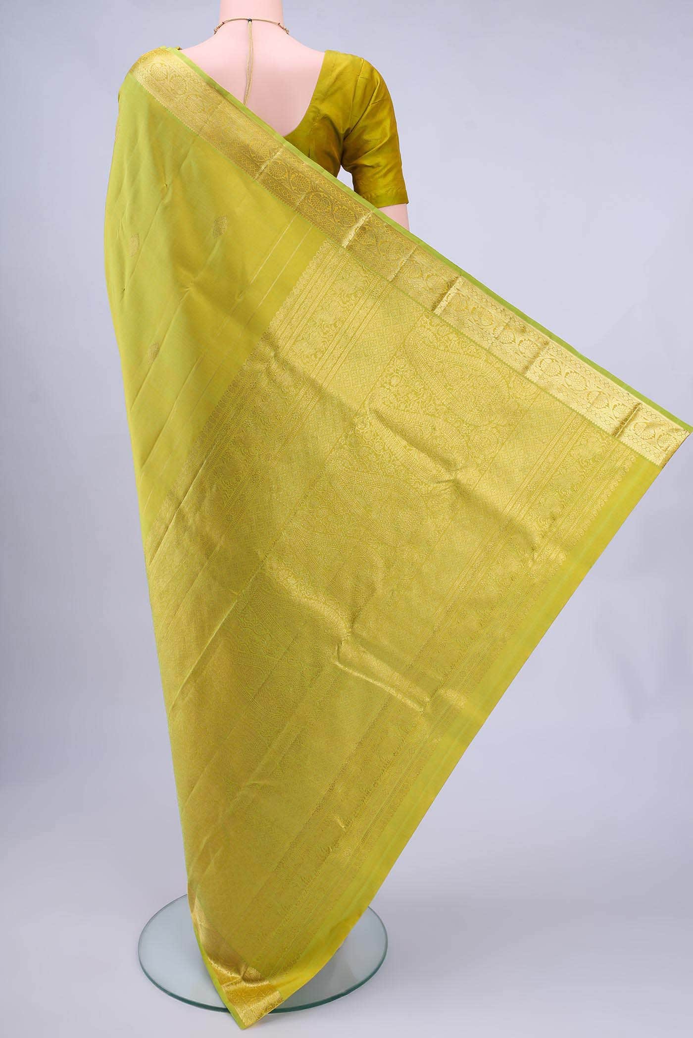 Acid Green Kanchipuram Saree