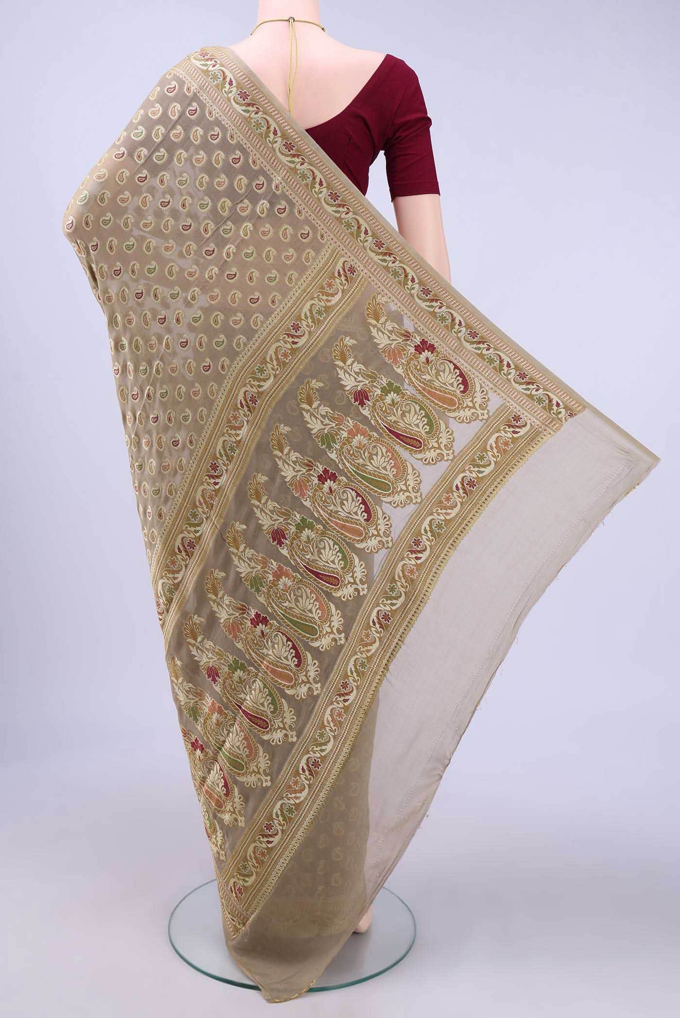 Beige Banarasi Georgette Saree
