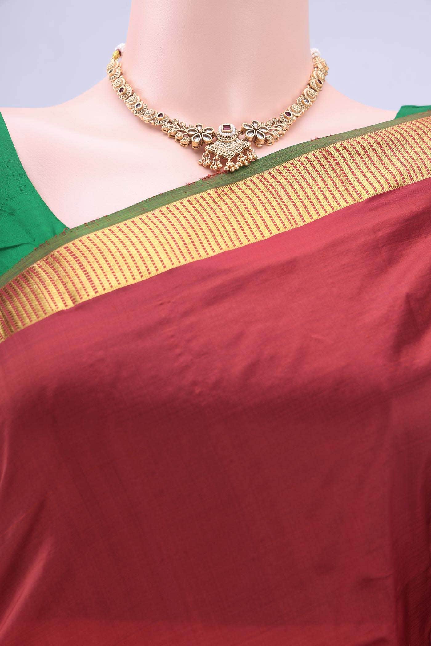 Maroon Kanchipuram Saree