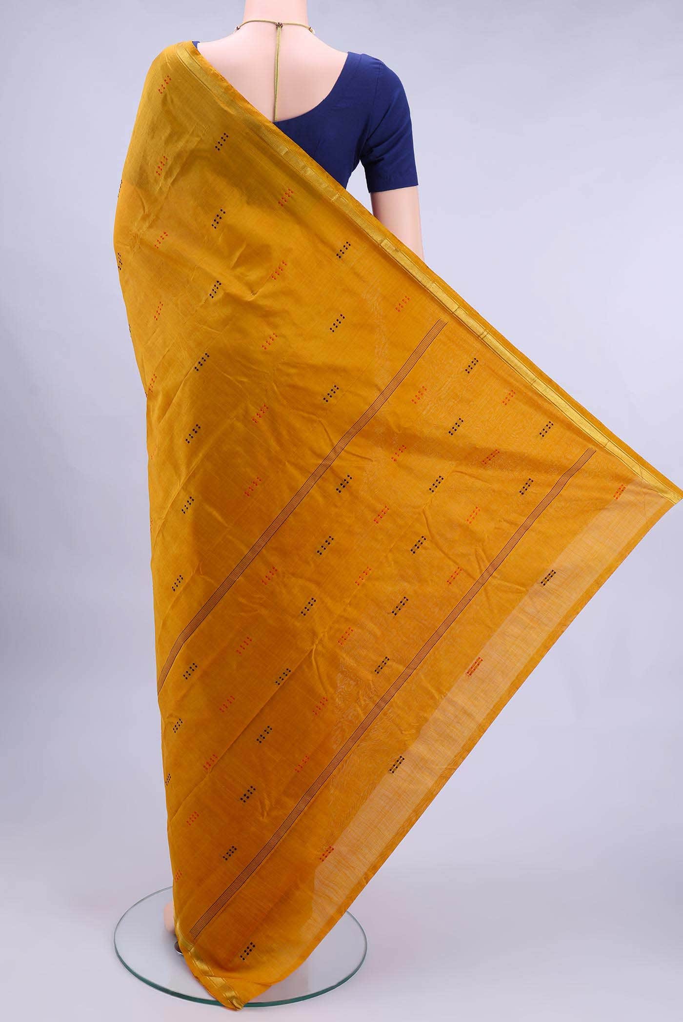 Mustard Kanchipuram Silk Saree