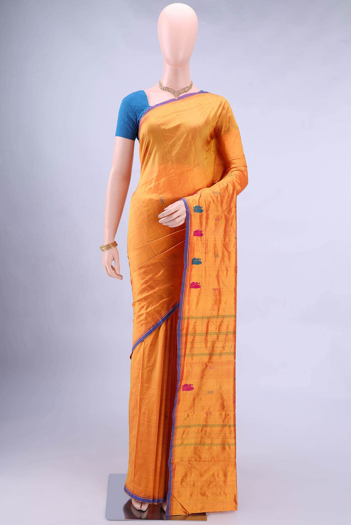Yellow Kanchipuram Silk Saree
