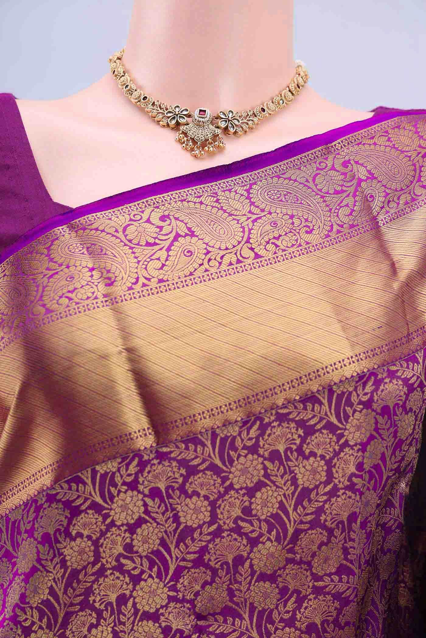 Magenta Bangalore Silk Saree