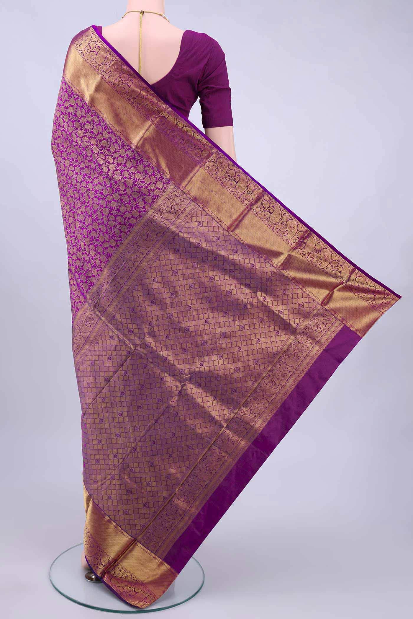 Magenta Bangalore Silk Saree