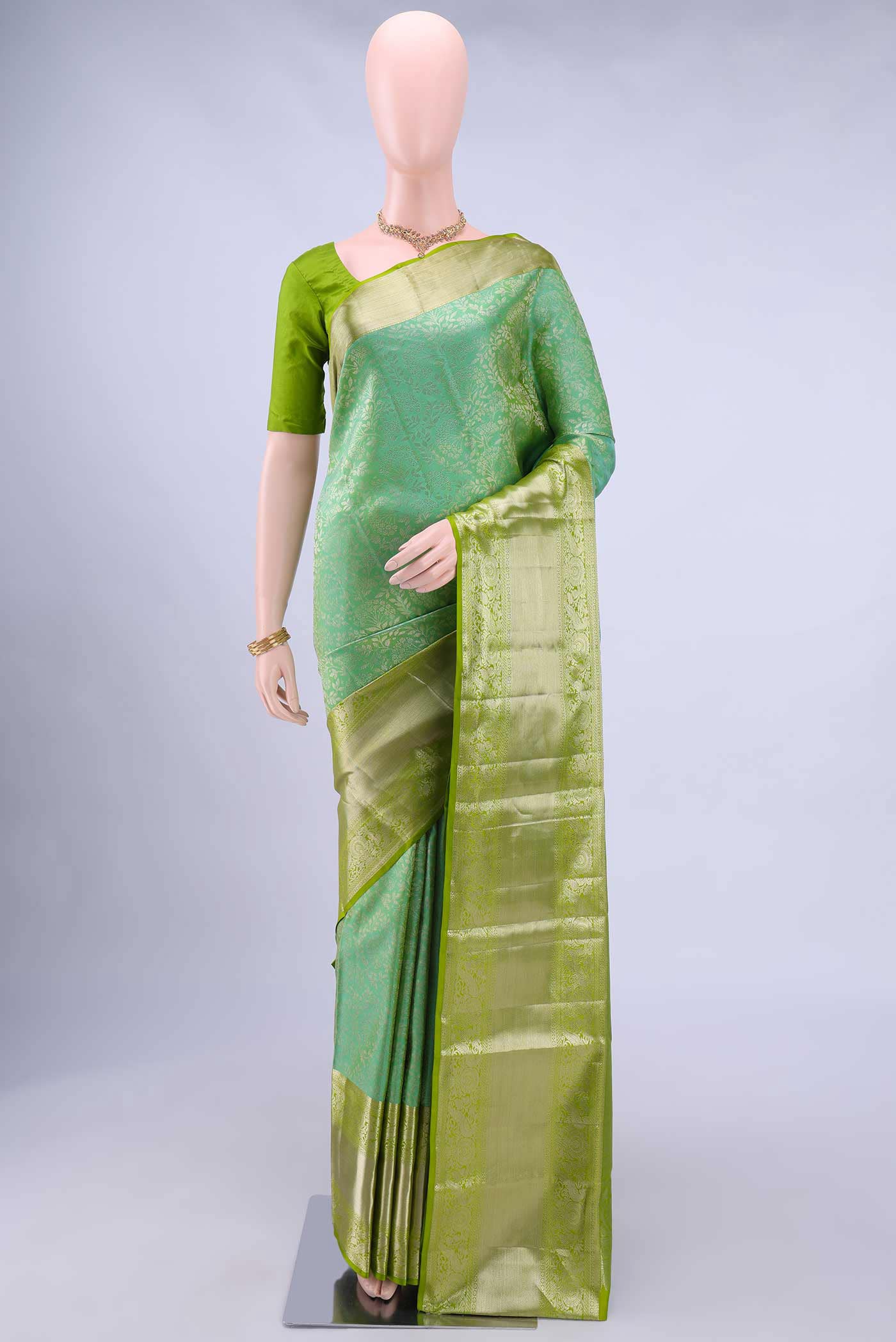 Mint Green Bangalore Silk Saree