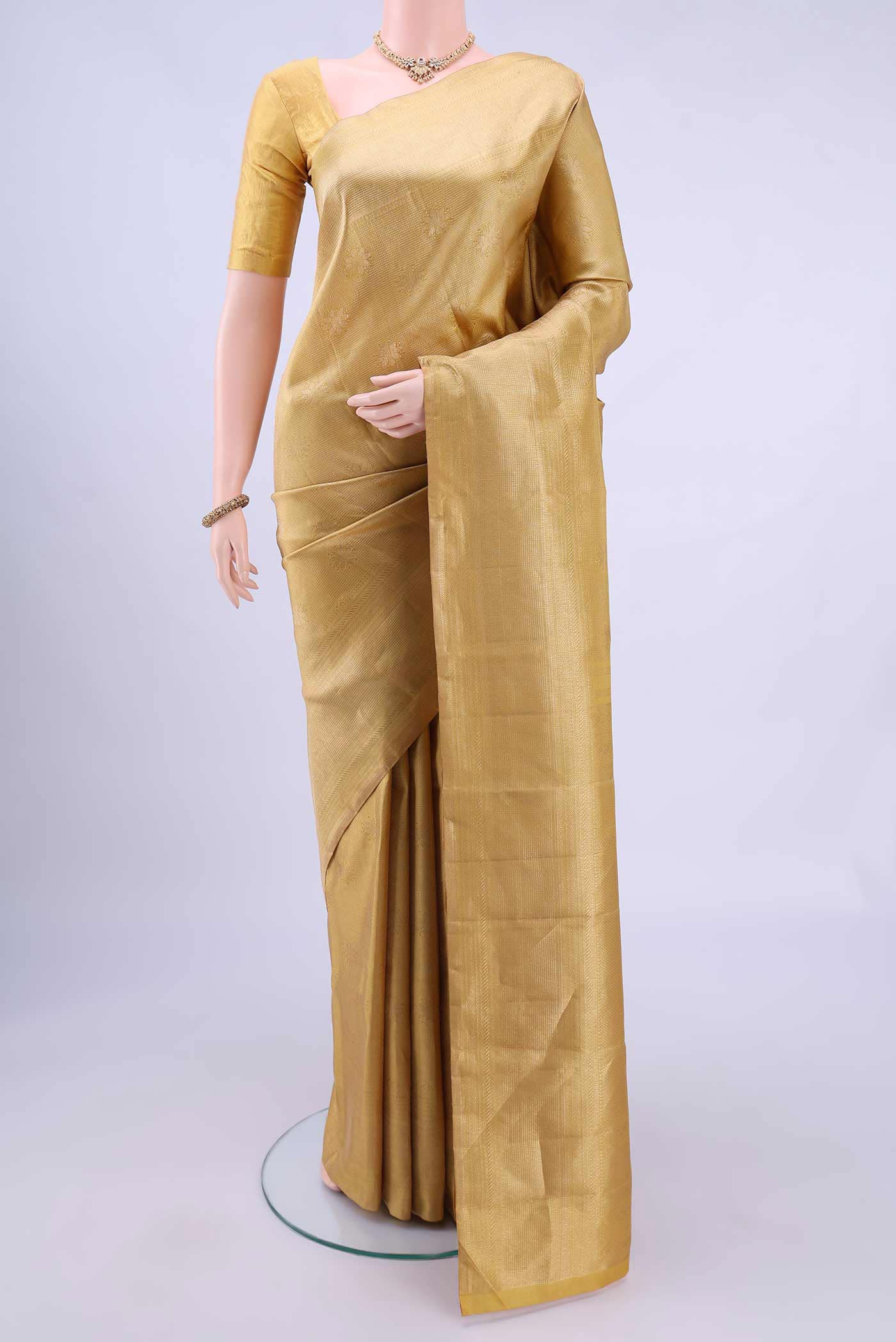 Golden Kanchipuram Saree