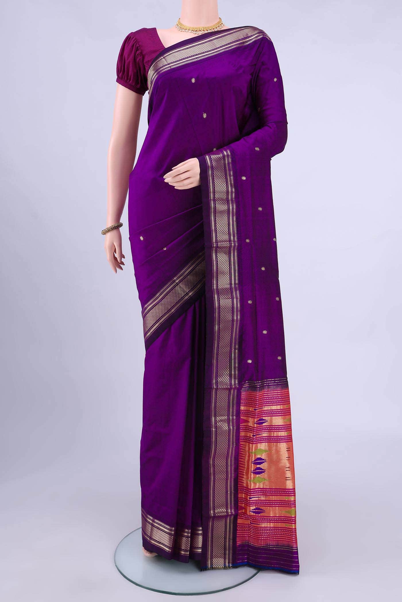 Purple Paithani Silk Saree