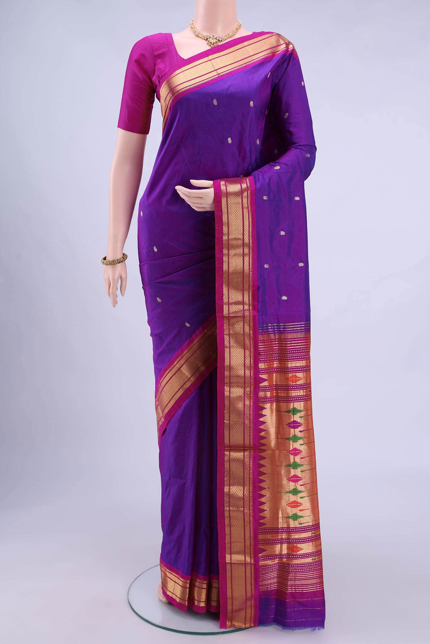 Magenta Paithani Silk Saree