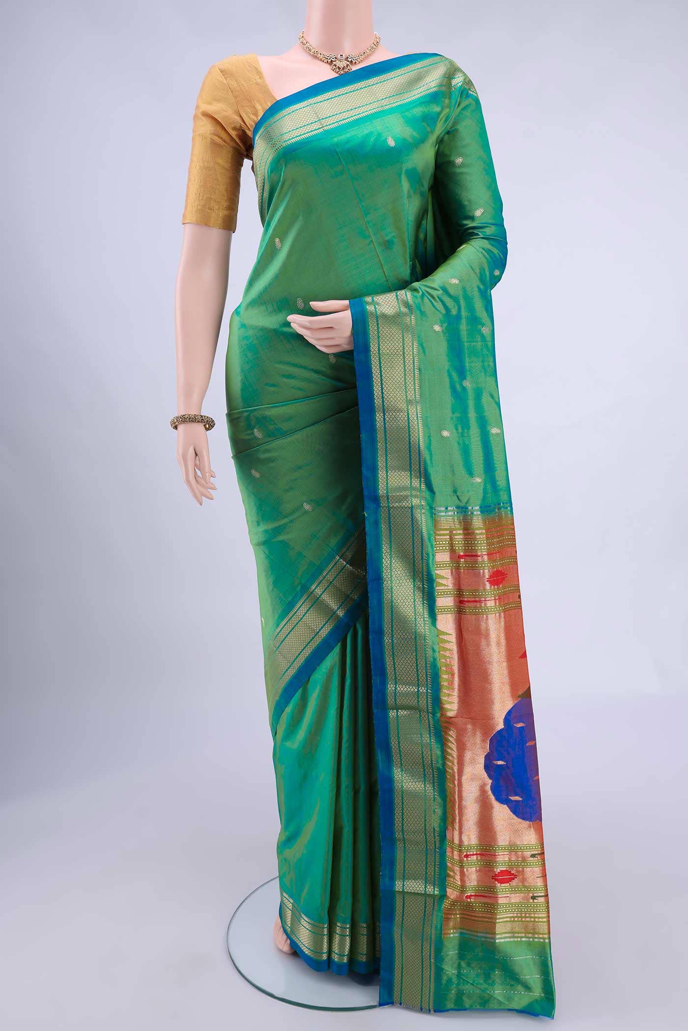 Sea Green Paithani Silk Saree