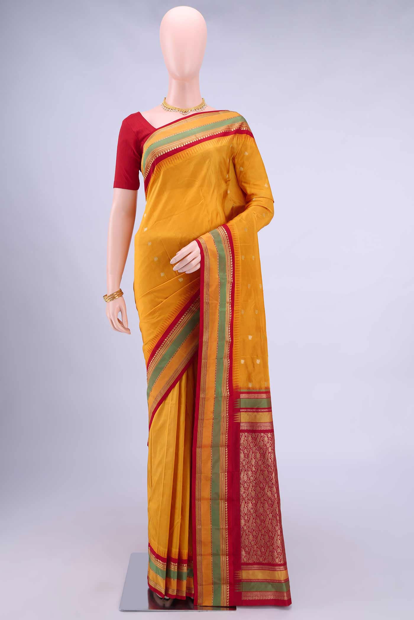 Mustard Blended Bangalore Silk Saree