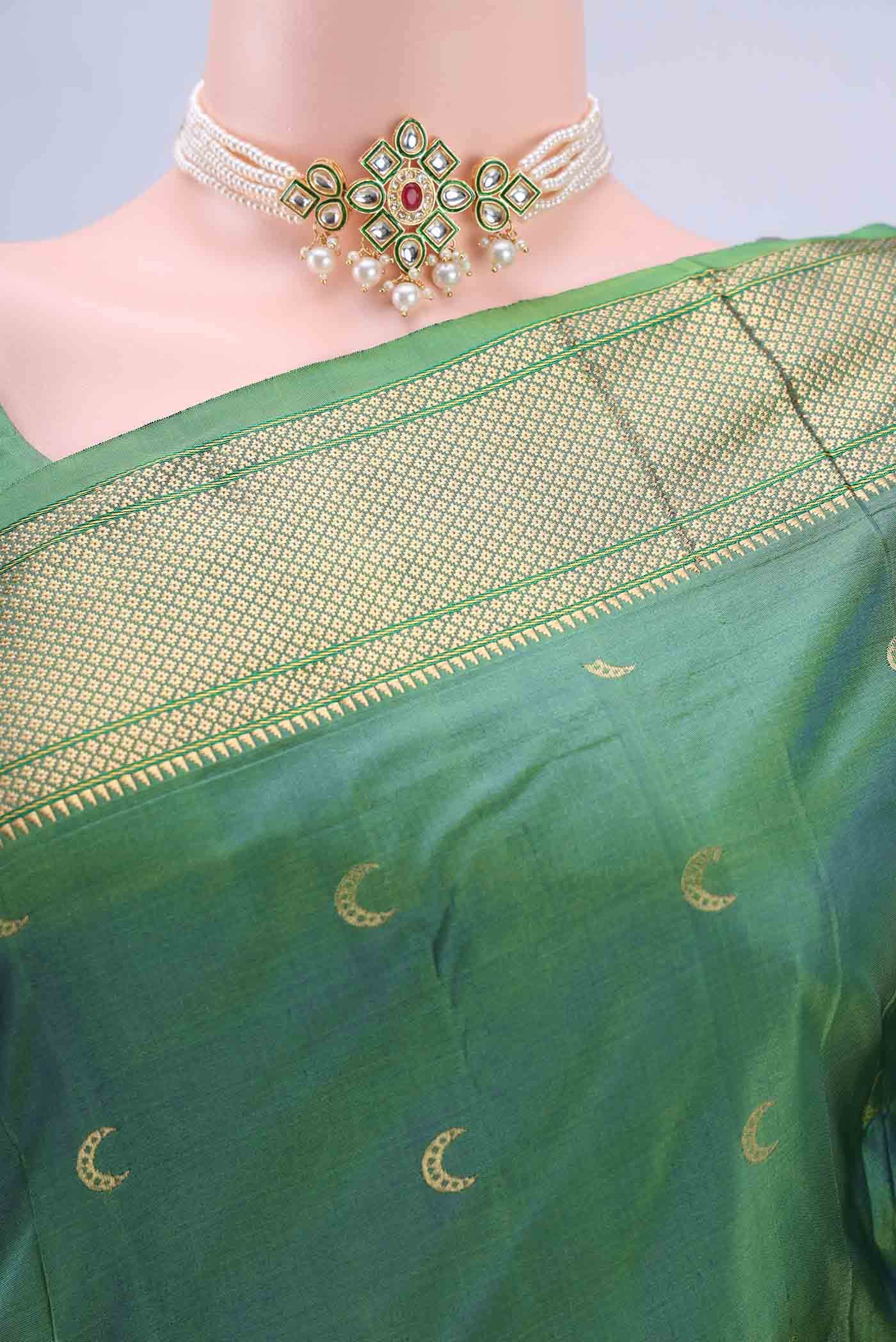 Teal Bangalore Silk Saree