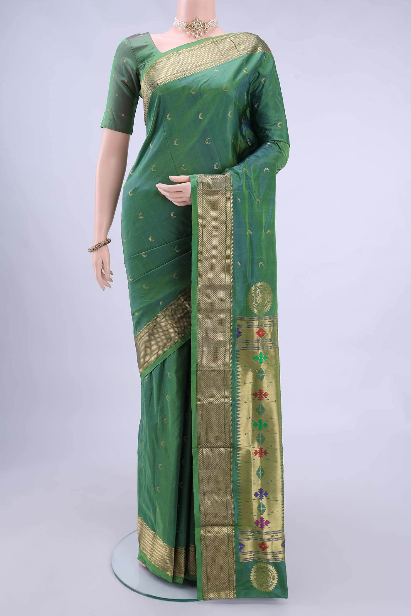 Teal Bangalore Silk Saree