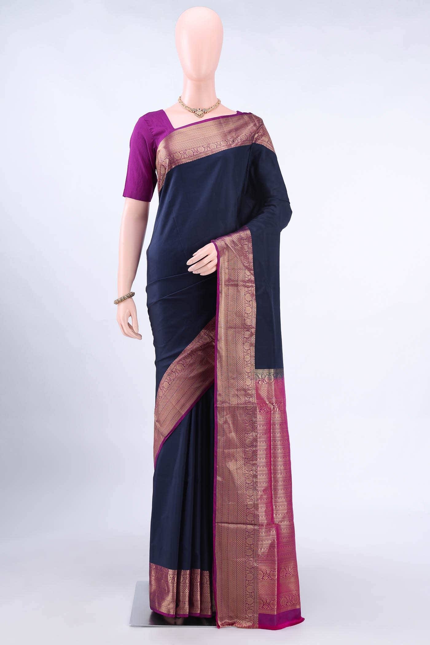 Navy Blue Soft Silk Saree