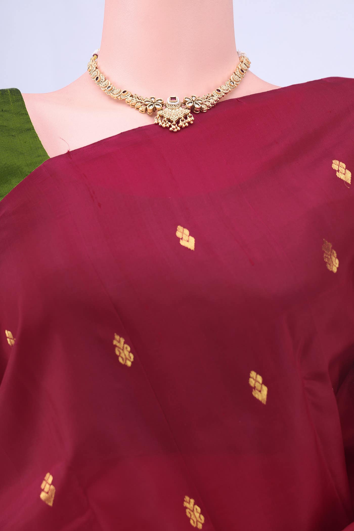 Maroon Kanchipuram Silk Saree