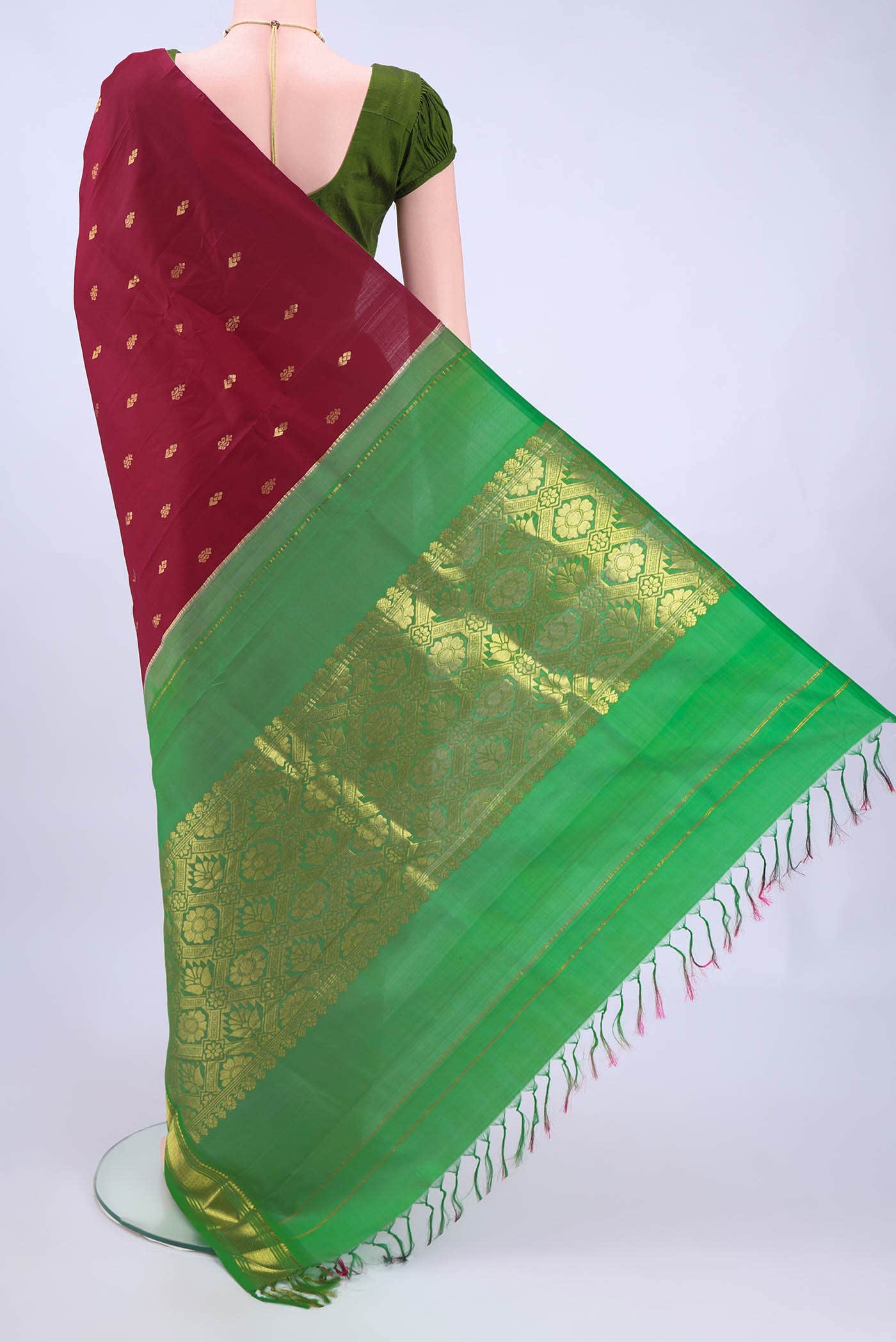 Maroon Kanchipuram Silk Saree