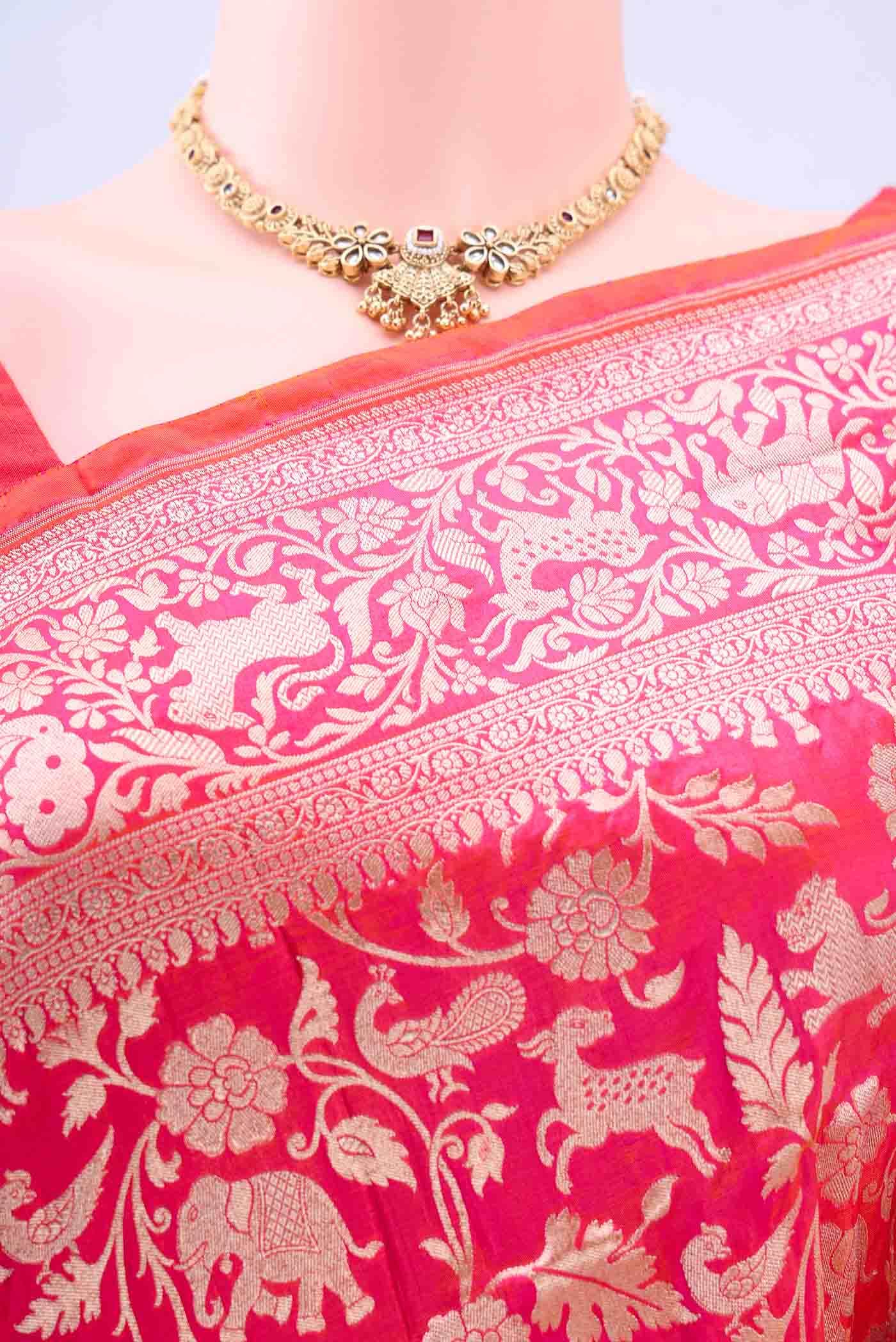 Pink Banarasi Silk Saree