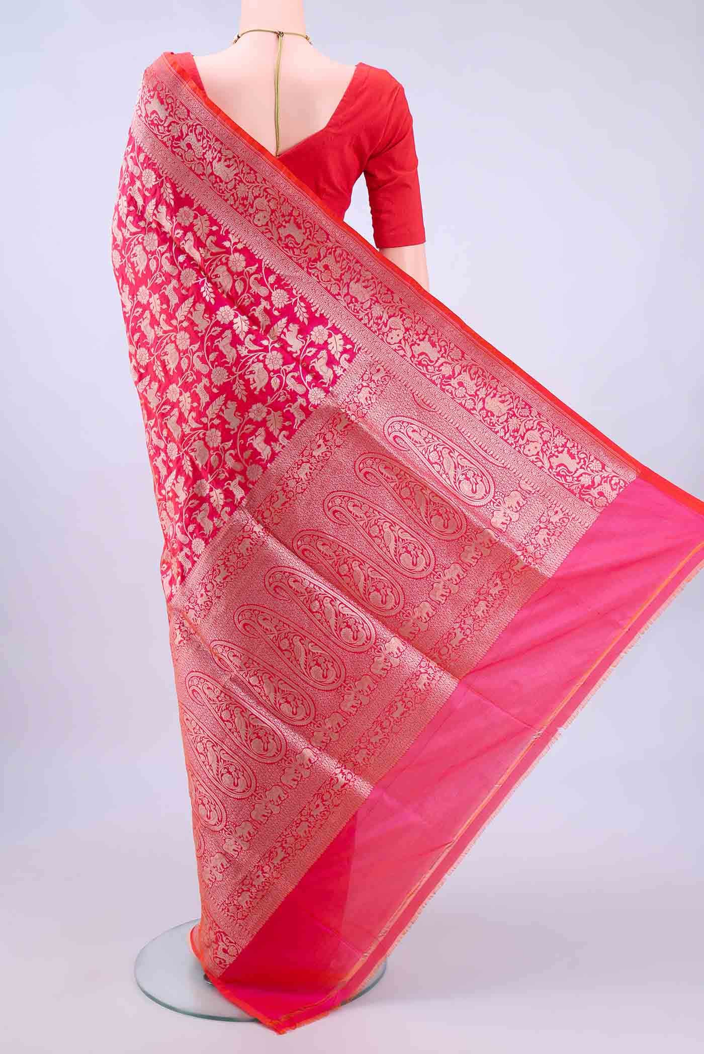 Pink Banarasi Silk Saree