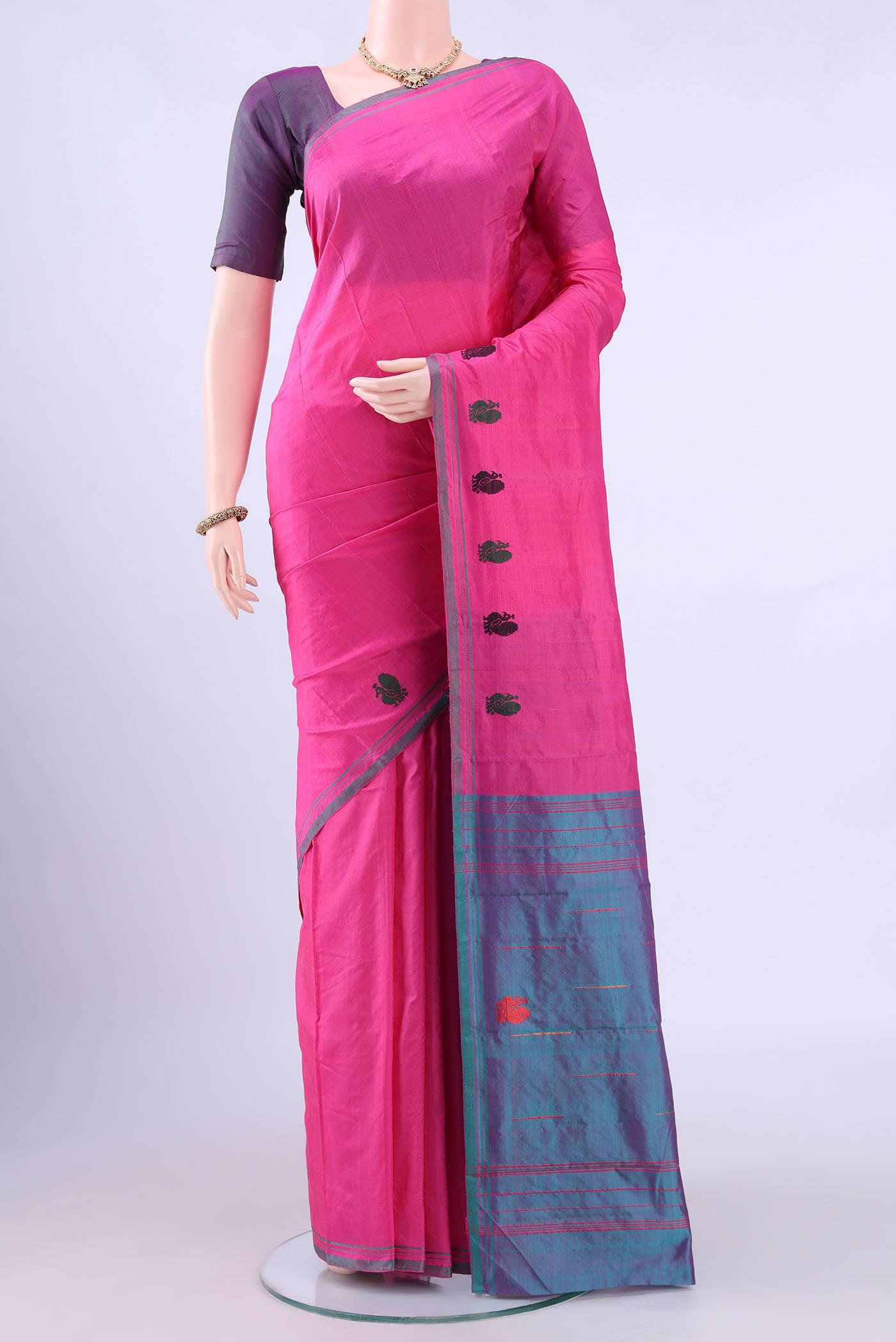 Rani Pink Kanchipuram Silk Saree