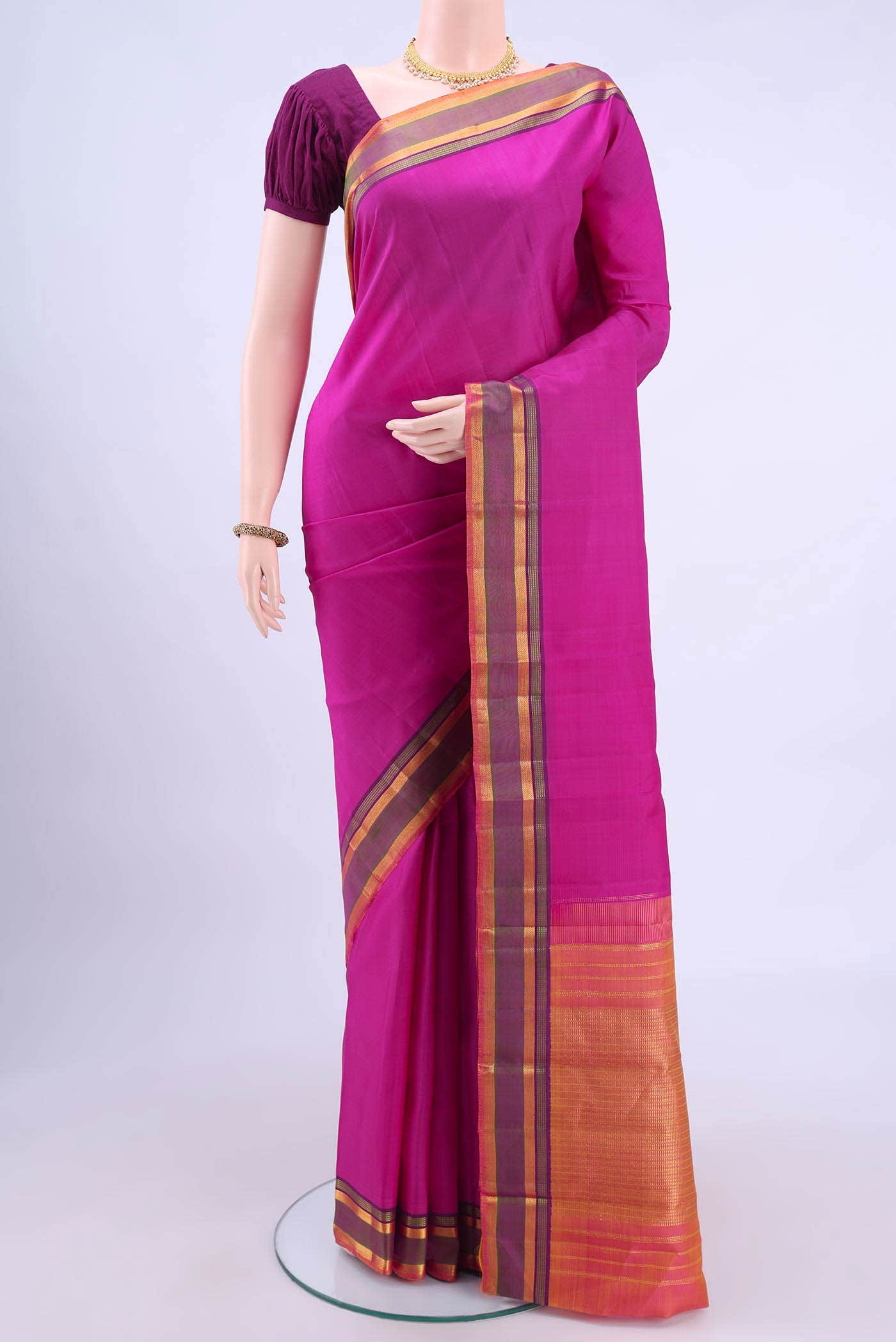 Rani Pink Kanchipuram Silk Saree