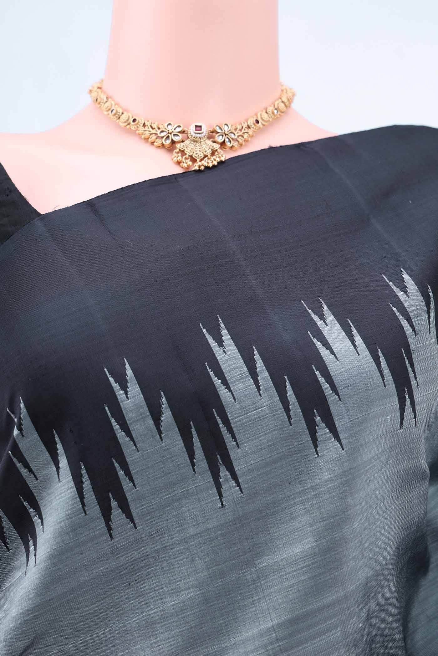 Grey Kanchipuram Silk Saree