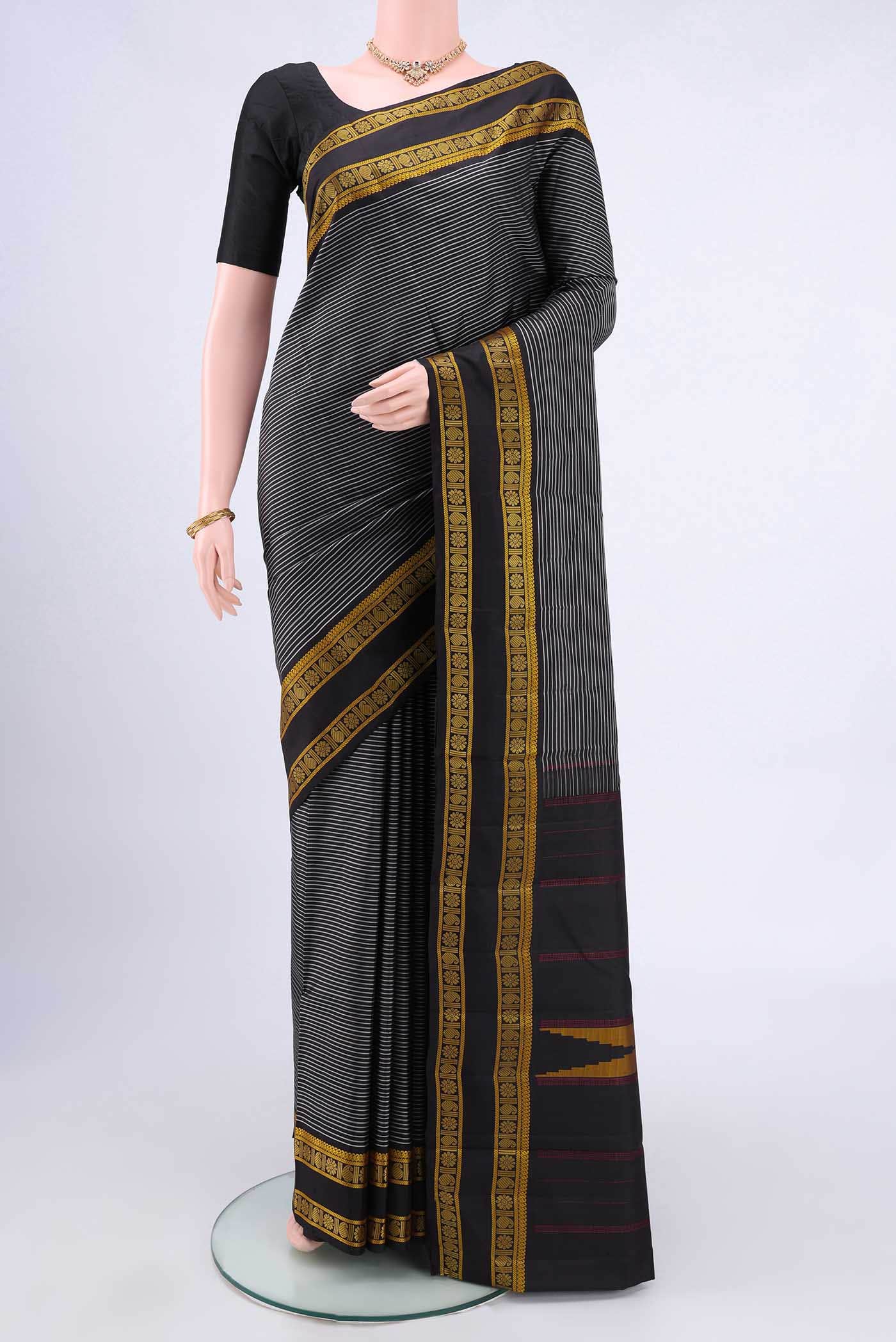 Black Kanchipuram Silk Saree