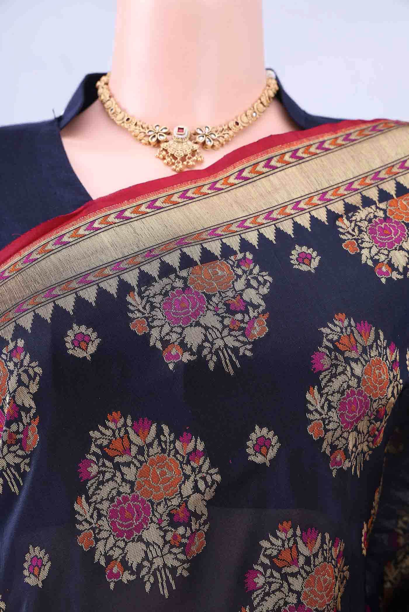 Blue Banarasi Silk Saree