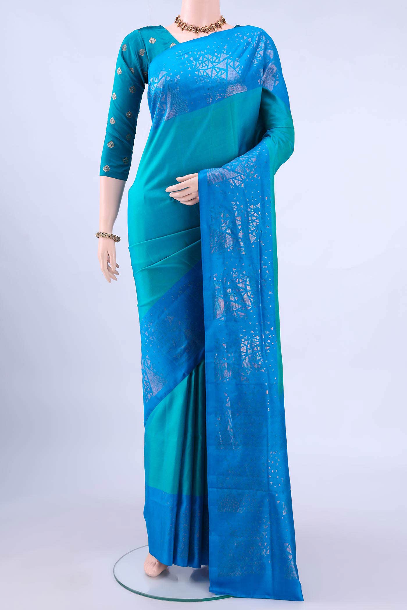 Sea Green Soft Silk Saree