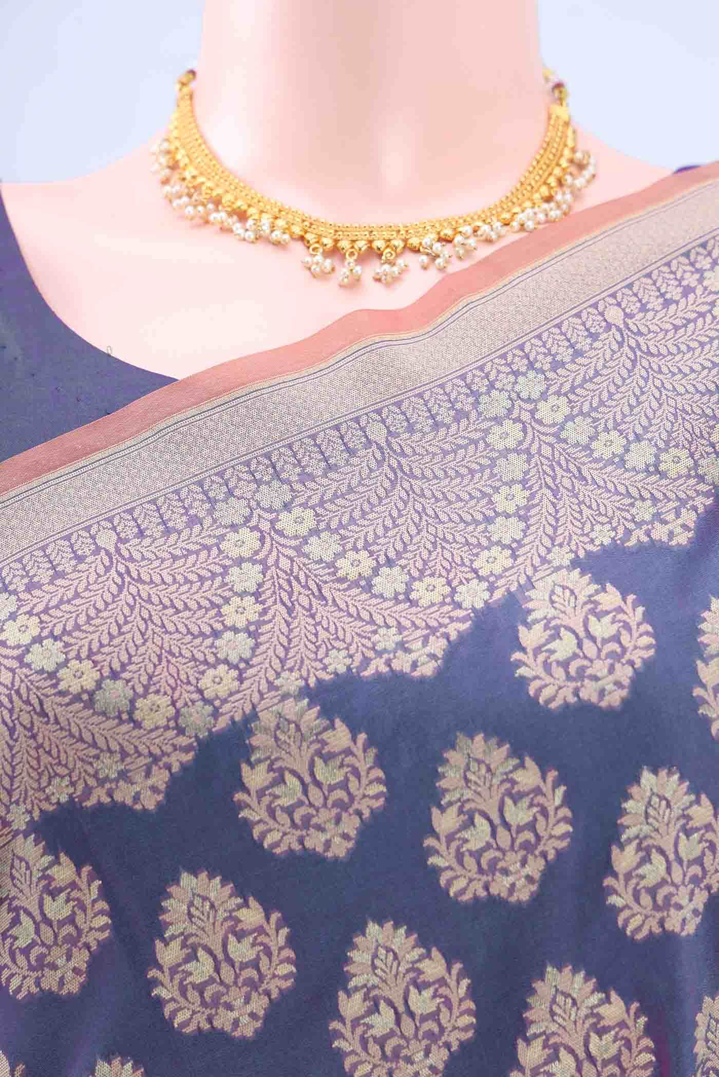 Purple Banarasi Silk Saree