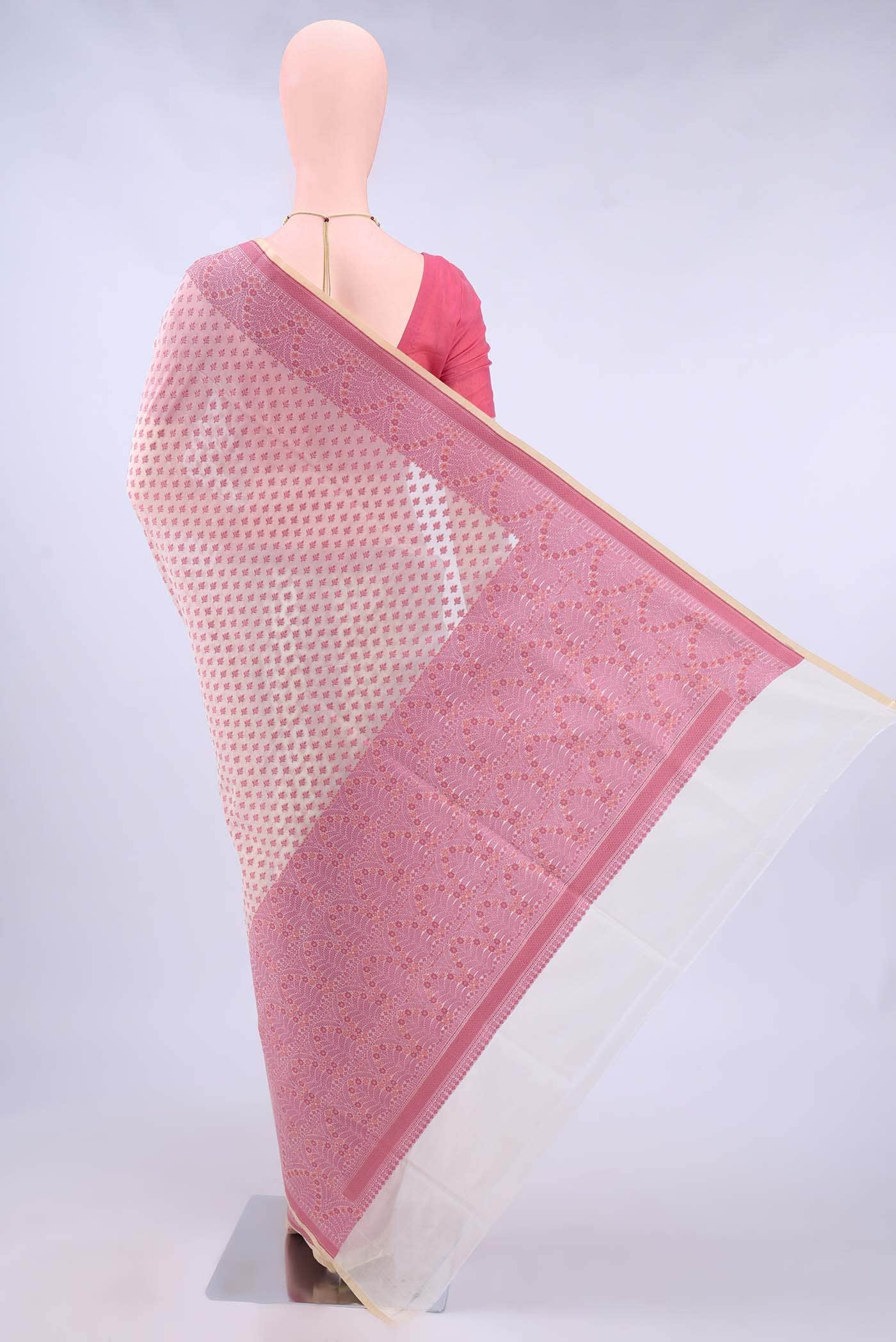 Beige Banarasi Silk Saree