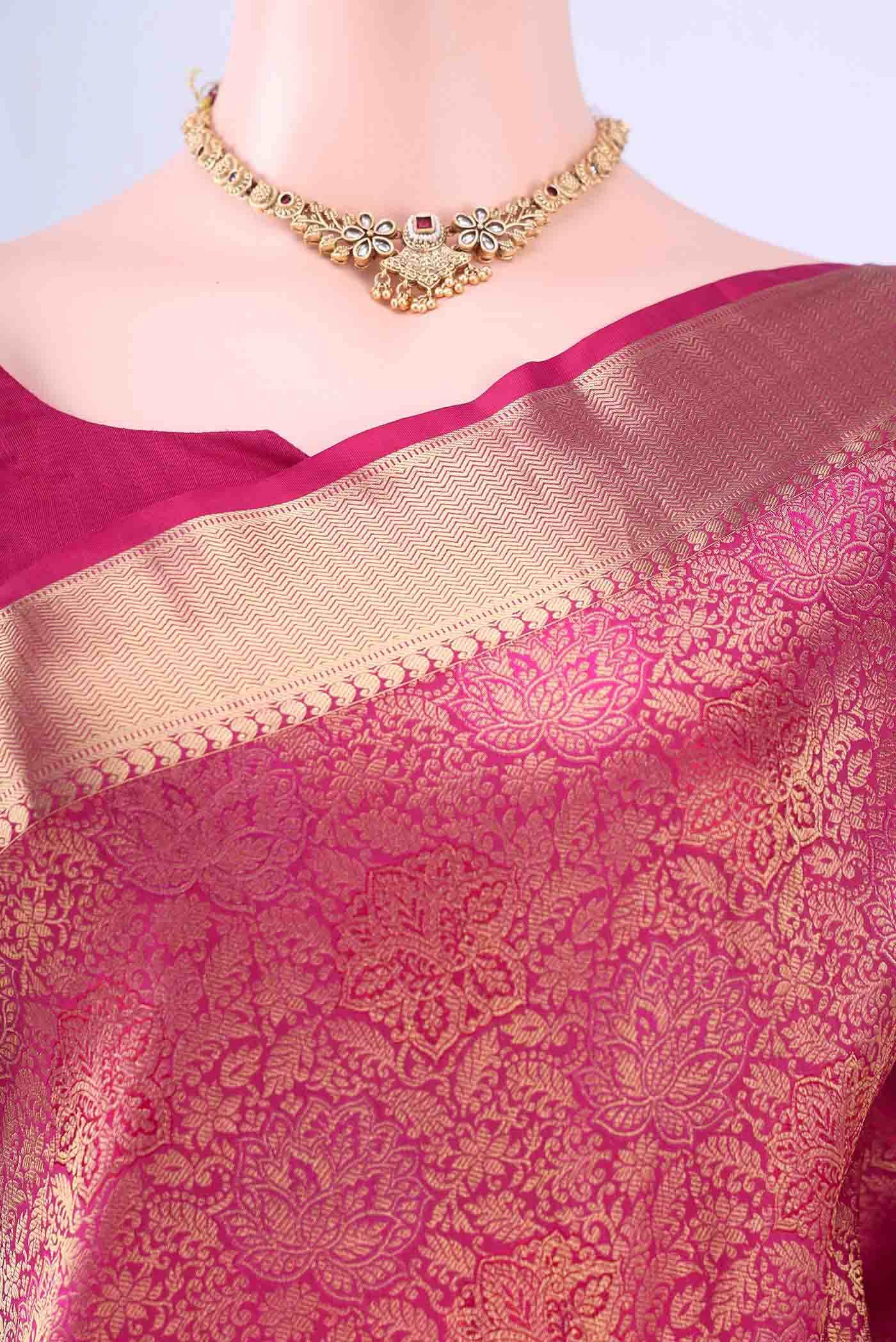 Dark Pink Soft Silk Saree