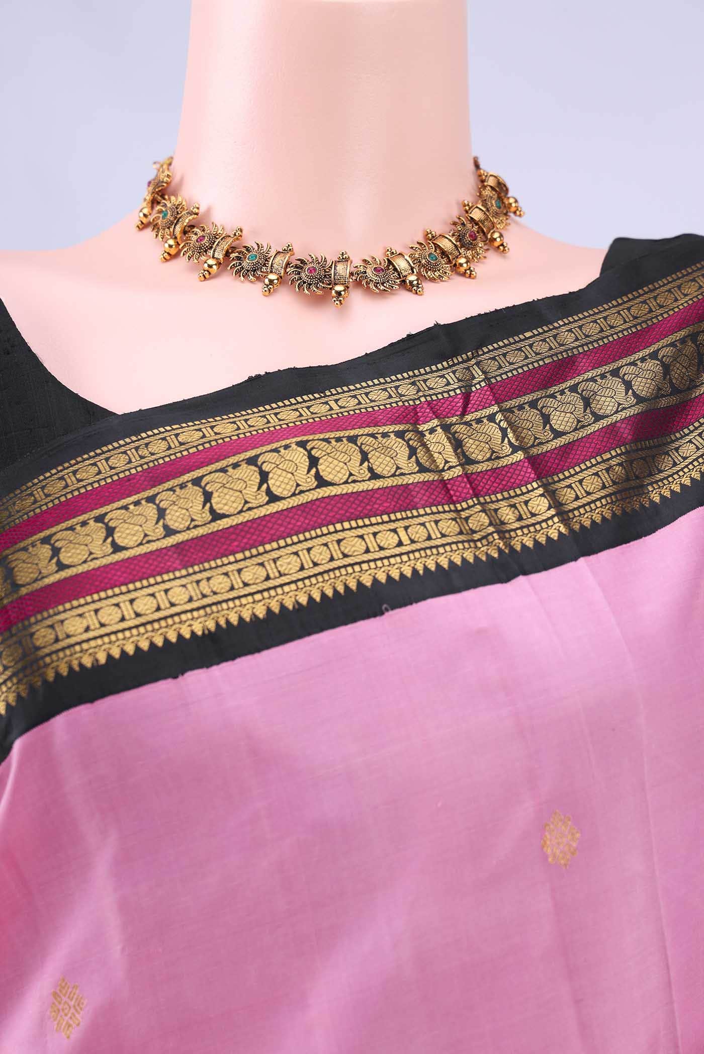 Pink Kanchipuram Silk Saree