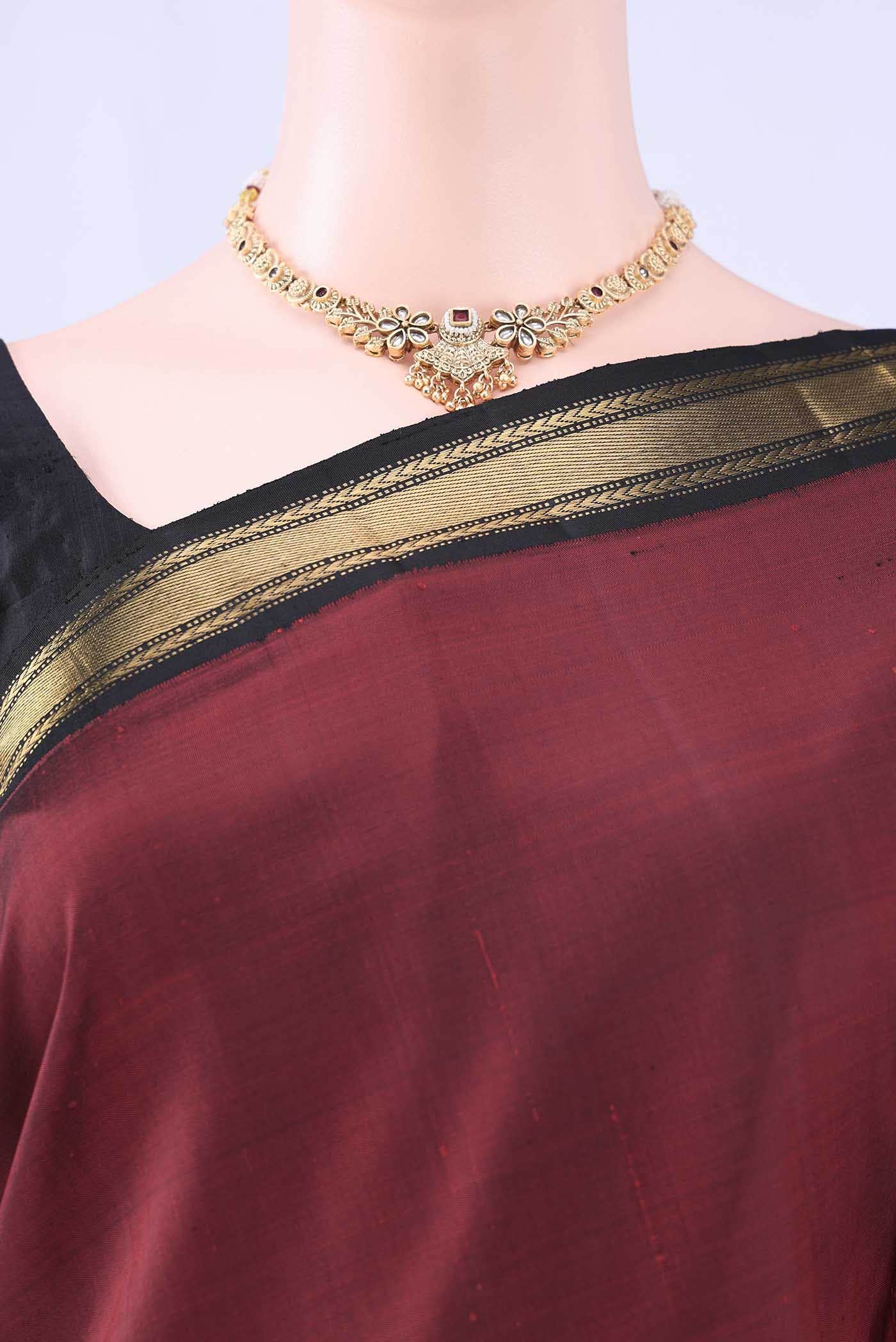 Maroon Kanchipuram Silk Saree