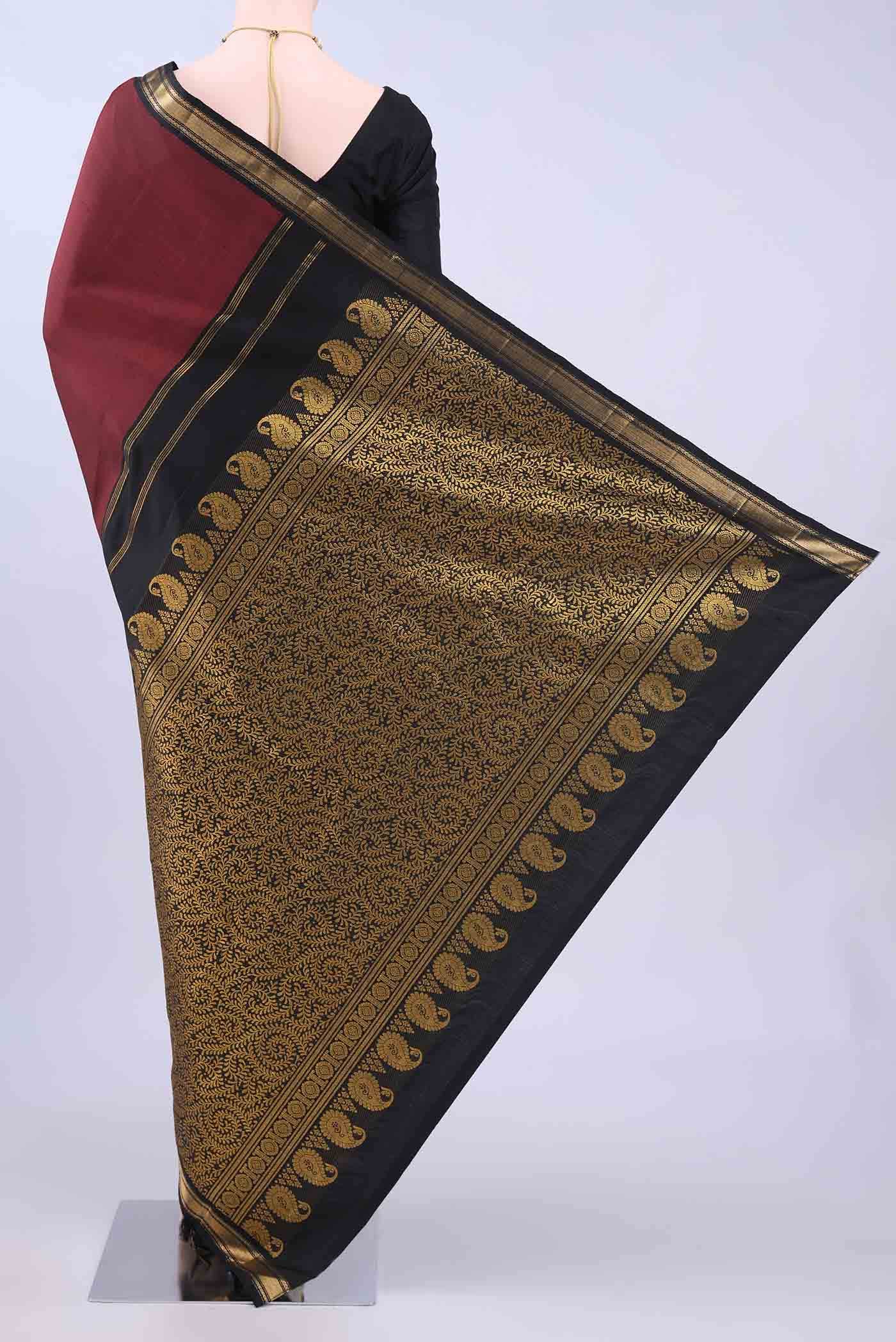 Maroon Kanchipuram Silk Saree