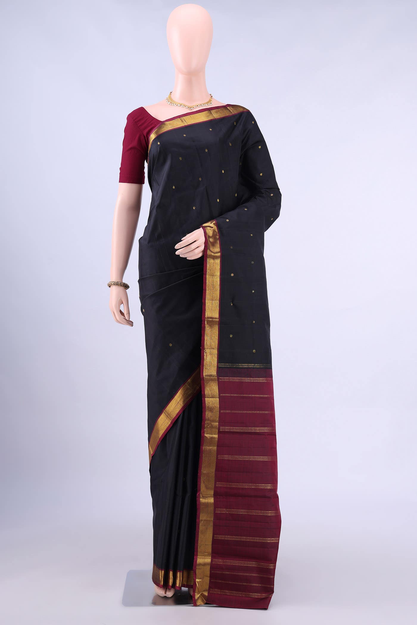 Black Kanchipuram Silk Saree