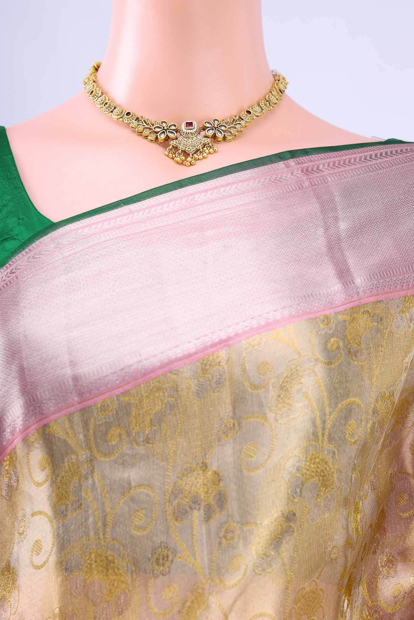 Rose Gold Kanchipuram Saree