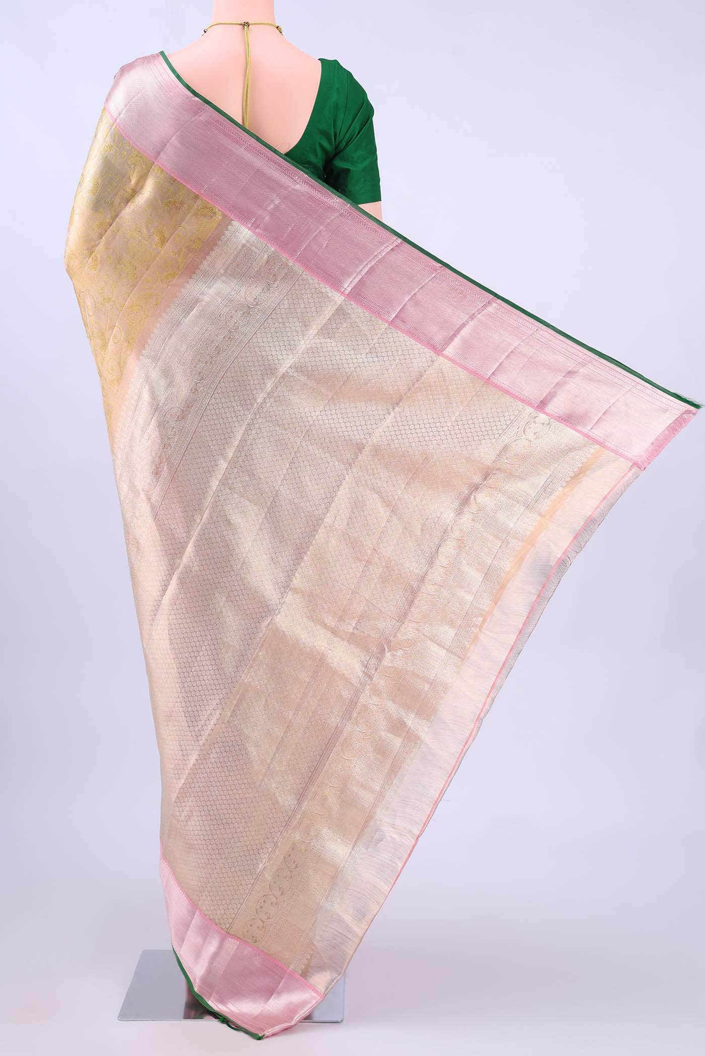 Rose Gold Kanchipuram Saree