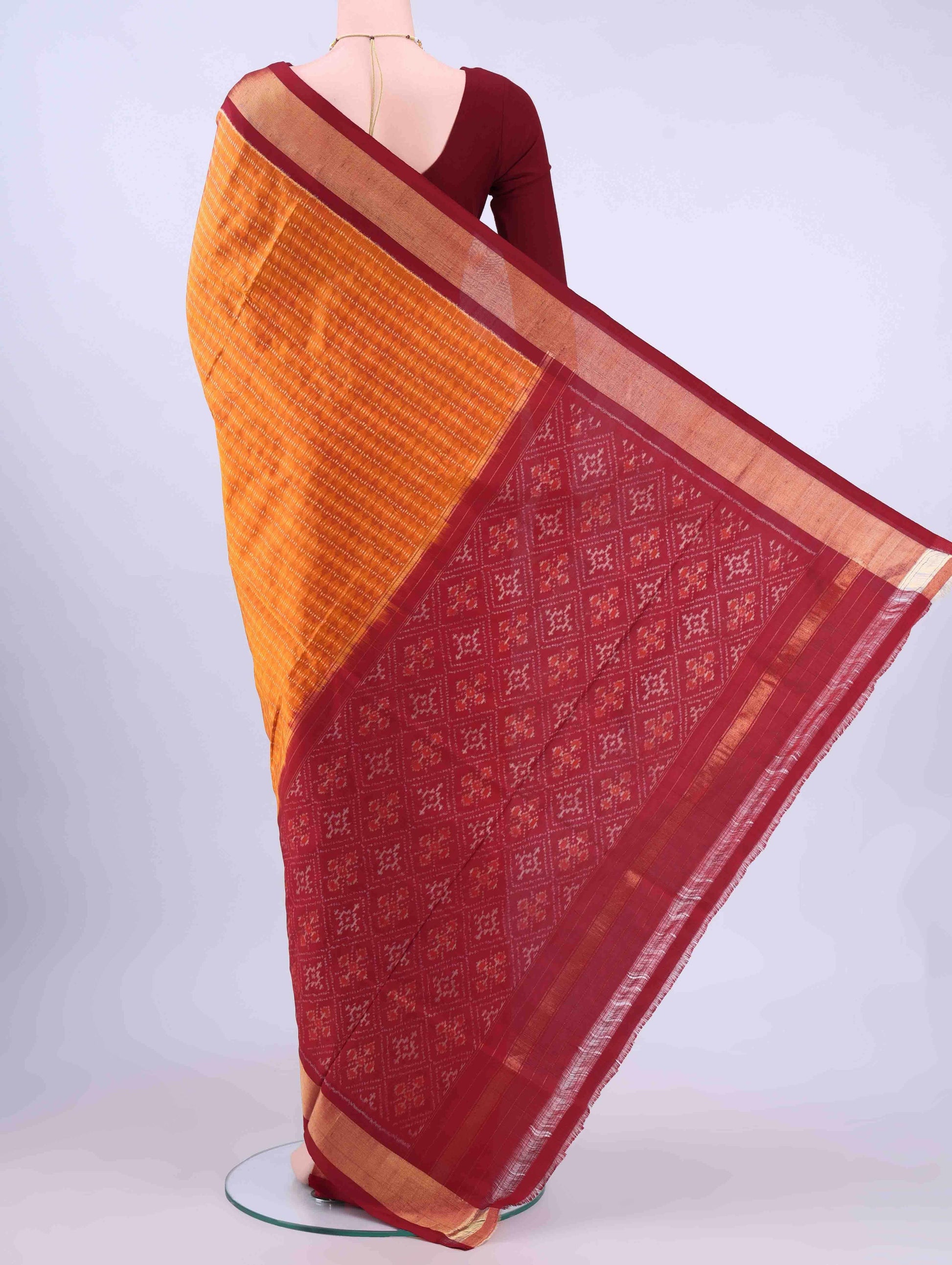 Yellow Pochampally Silk Saree