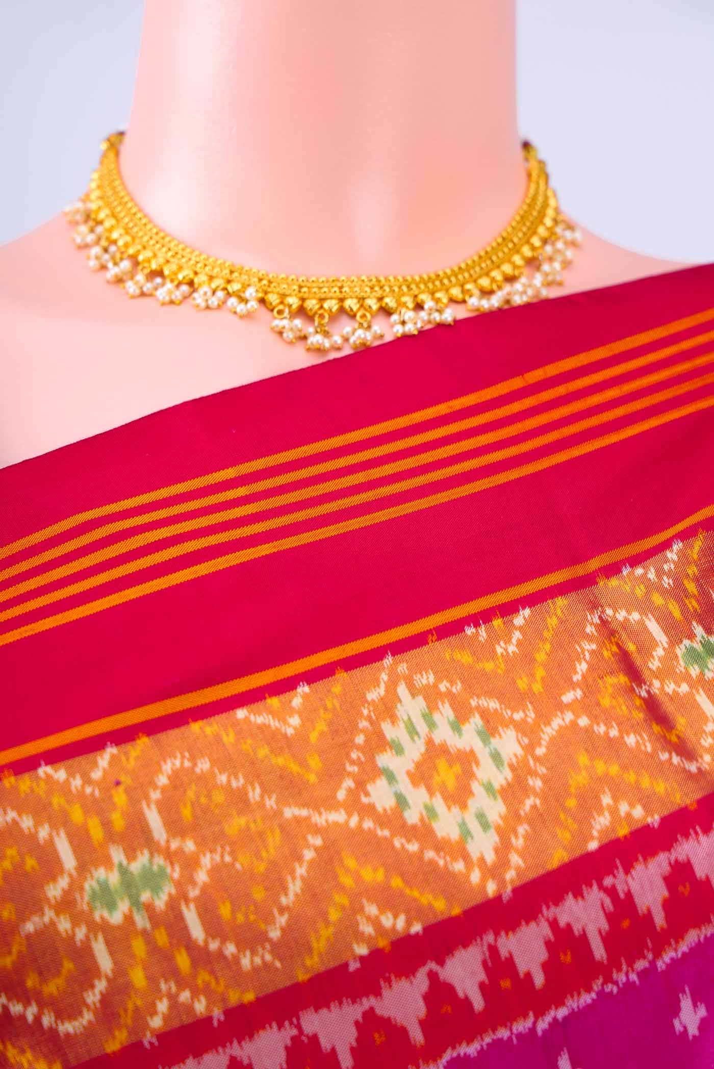 Rani Pink Pochampally Silk Saree