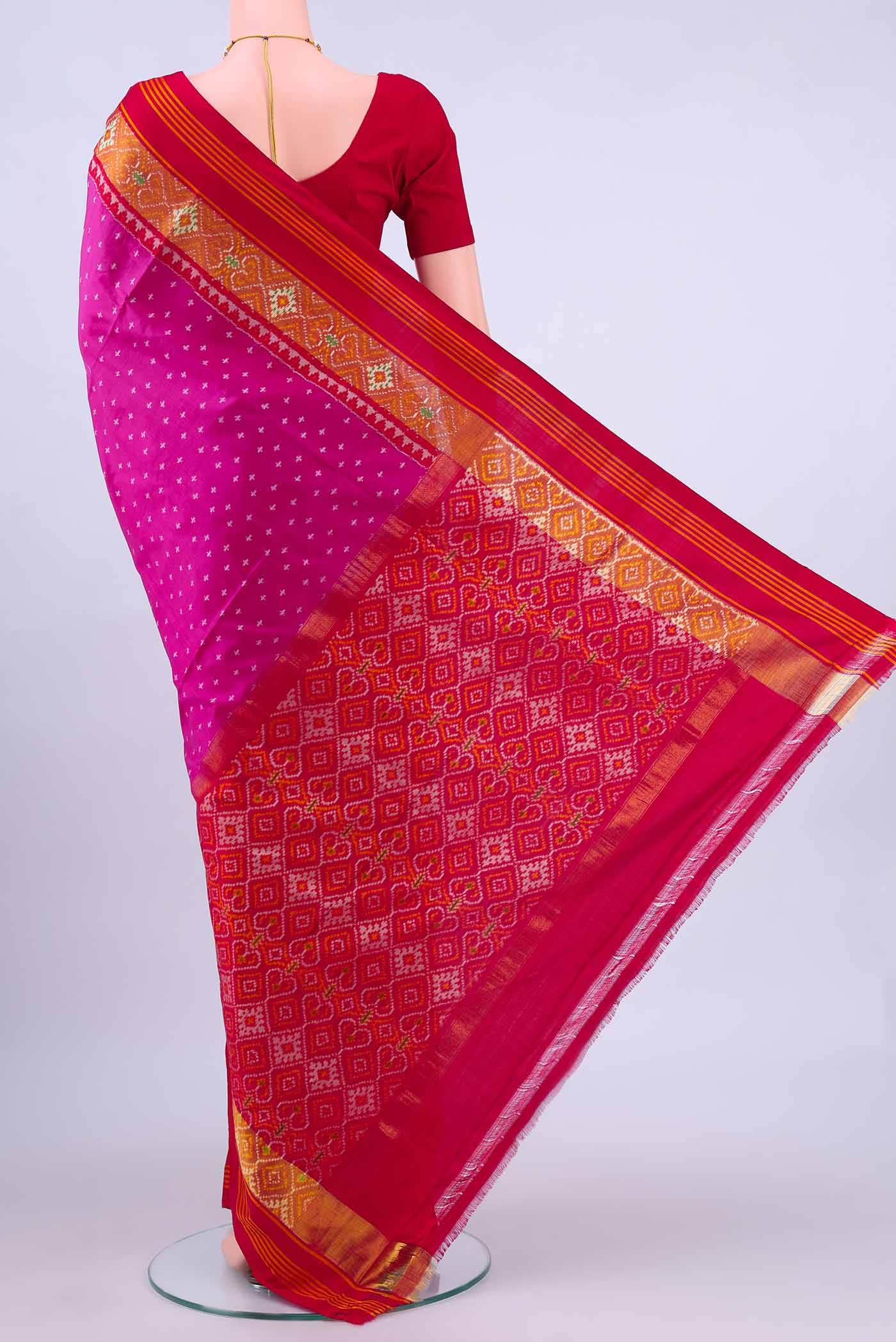 Rani Pink Pochampally Silk Saree