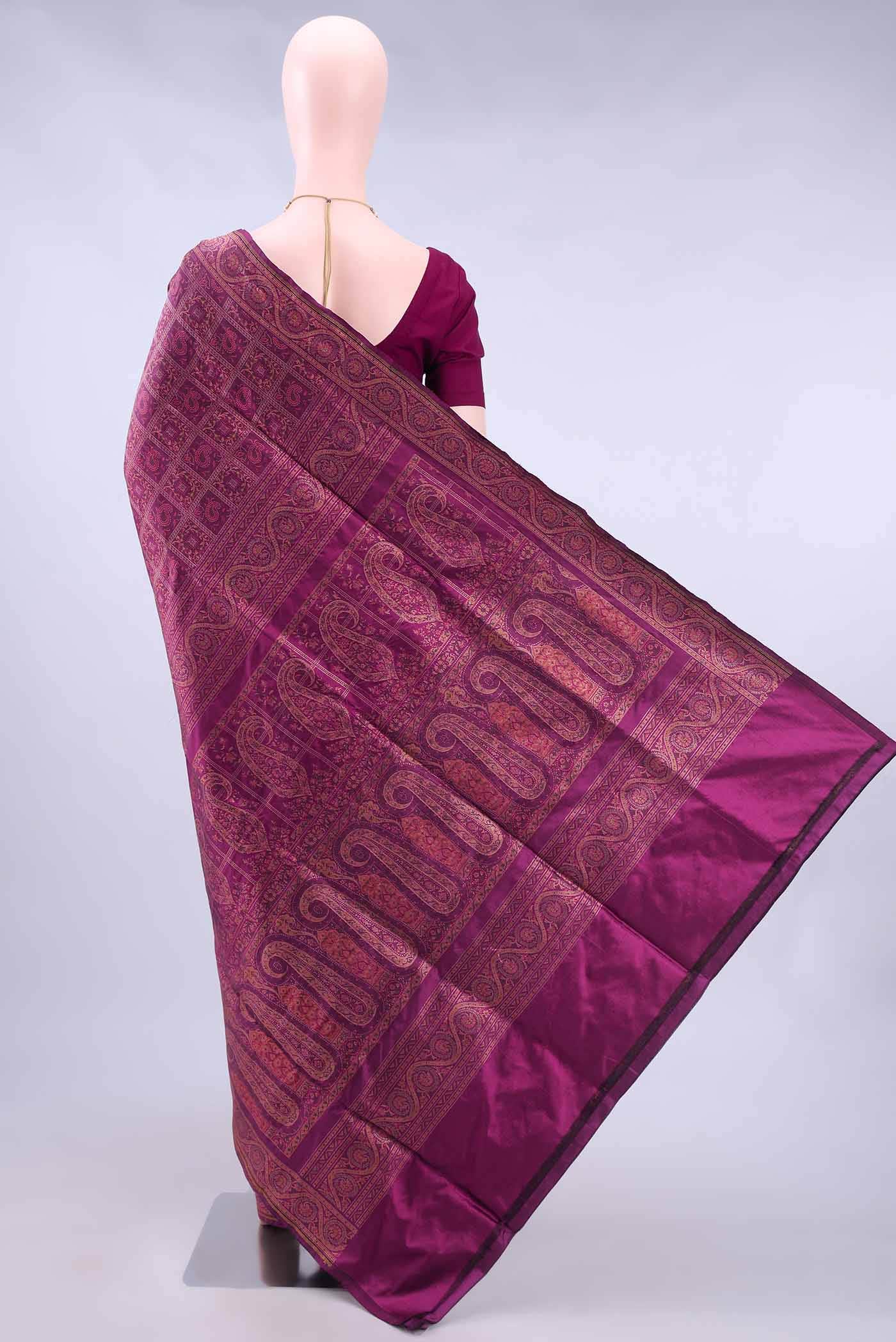 Magenta Banarasi Silk Saree