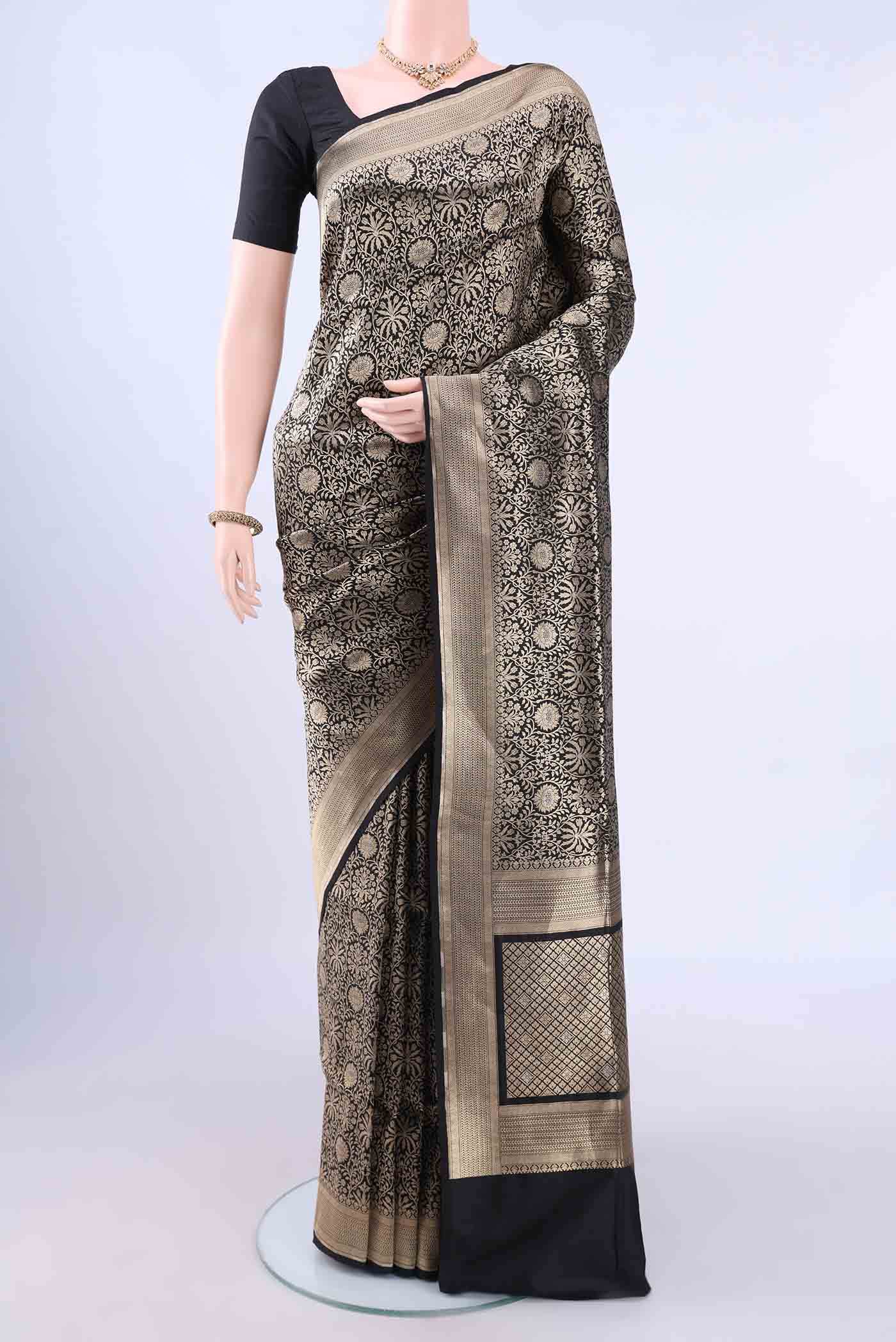 Black Banarasi Silk Saree