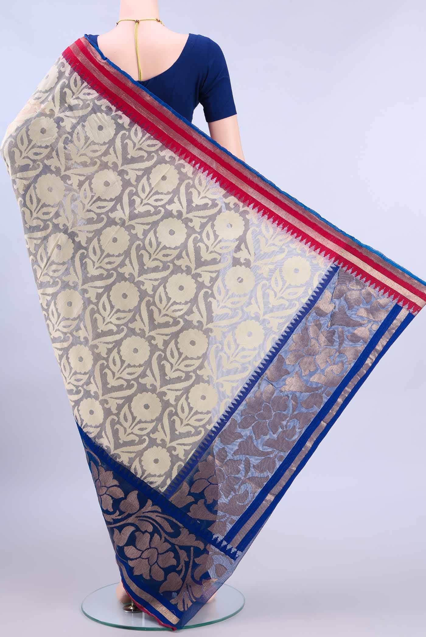 Cream Banarasi Saree