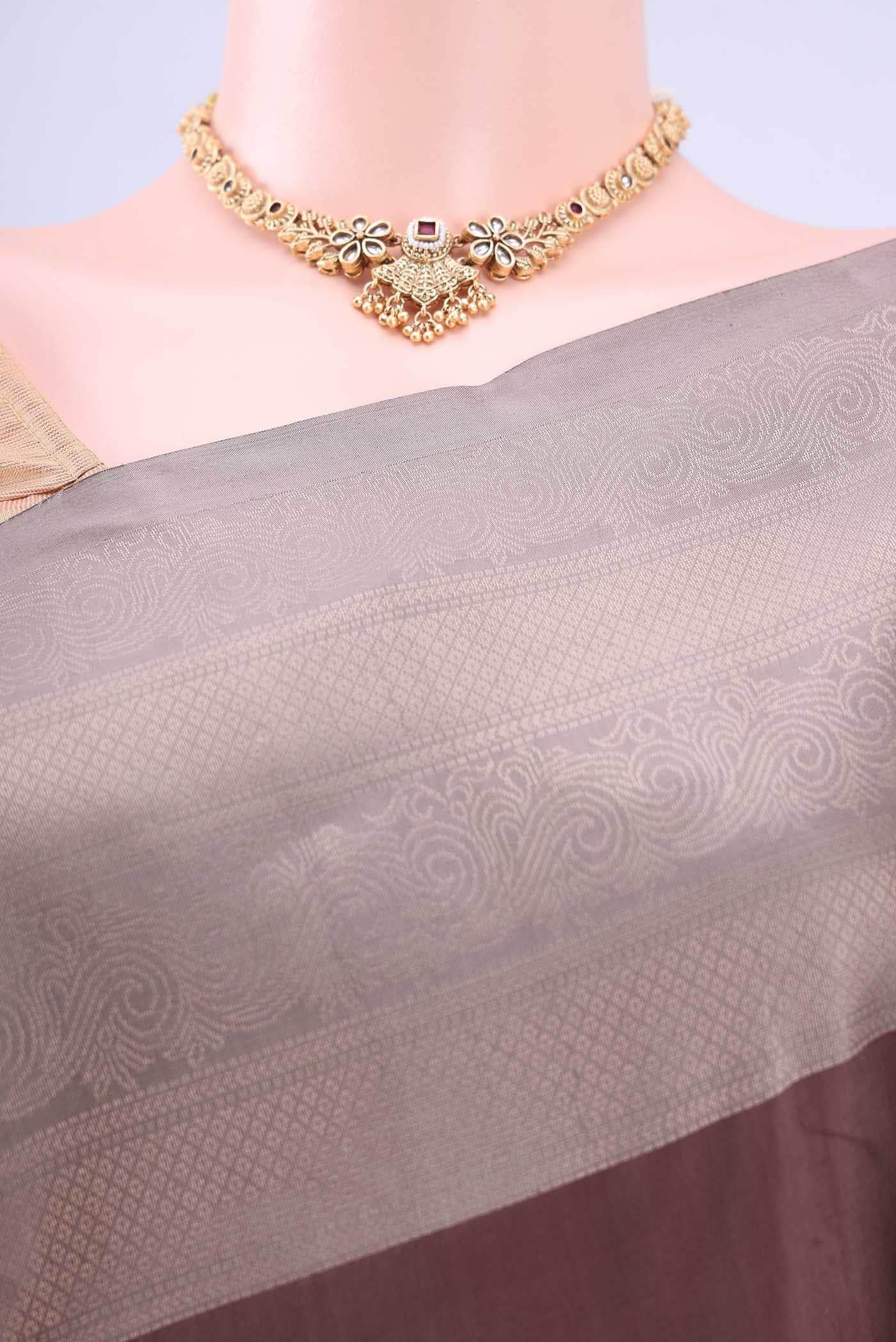 Brown Dual Tone Soft Silk Saree