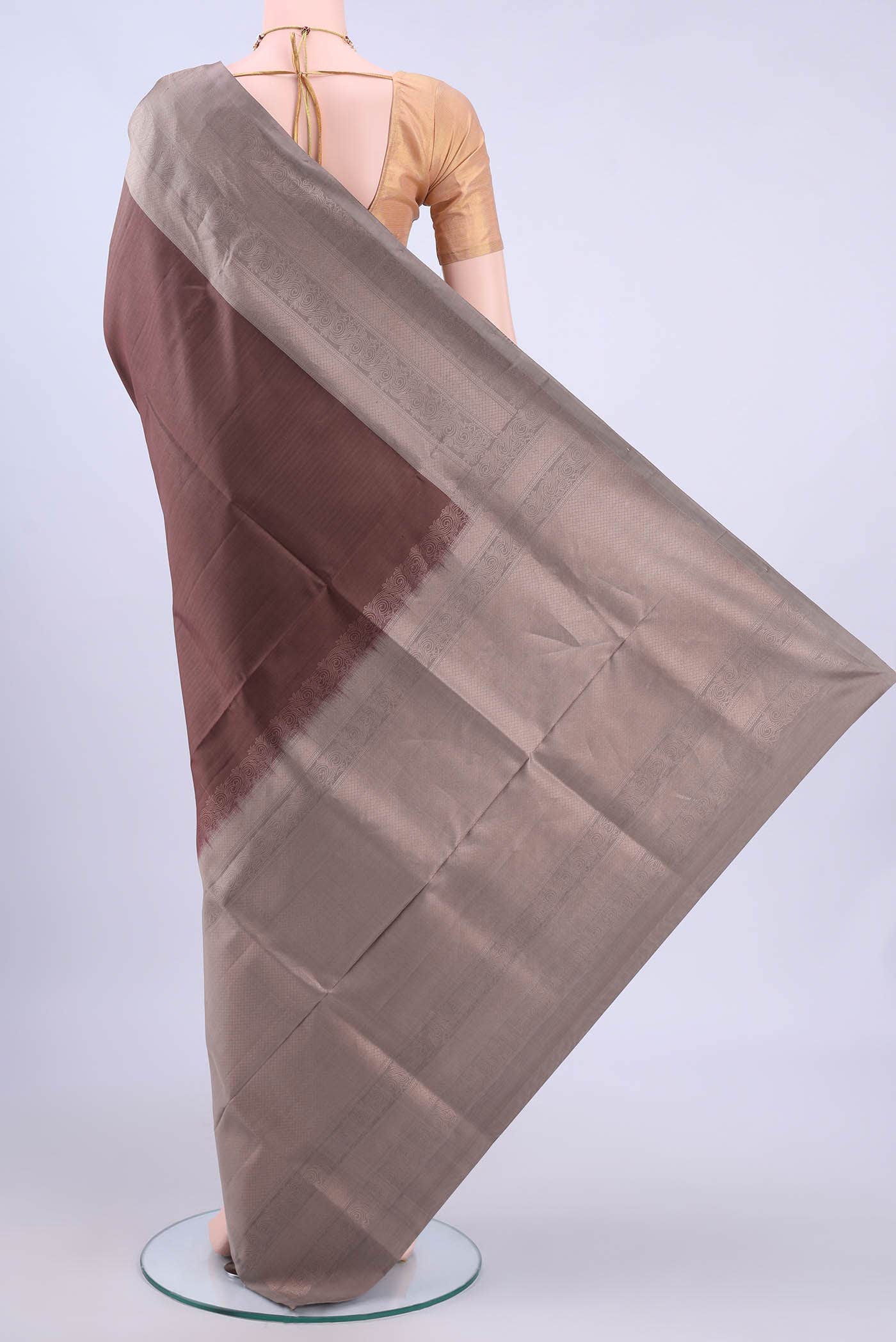 Brown Dual Tone Soft Silk Saree