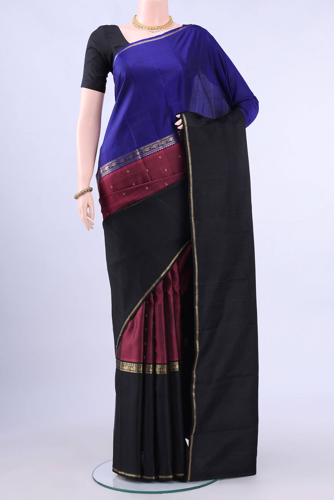 Maroon Kanchipuram Silk Saree
