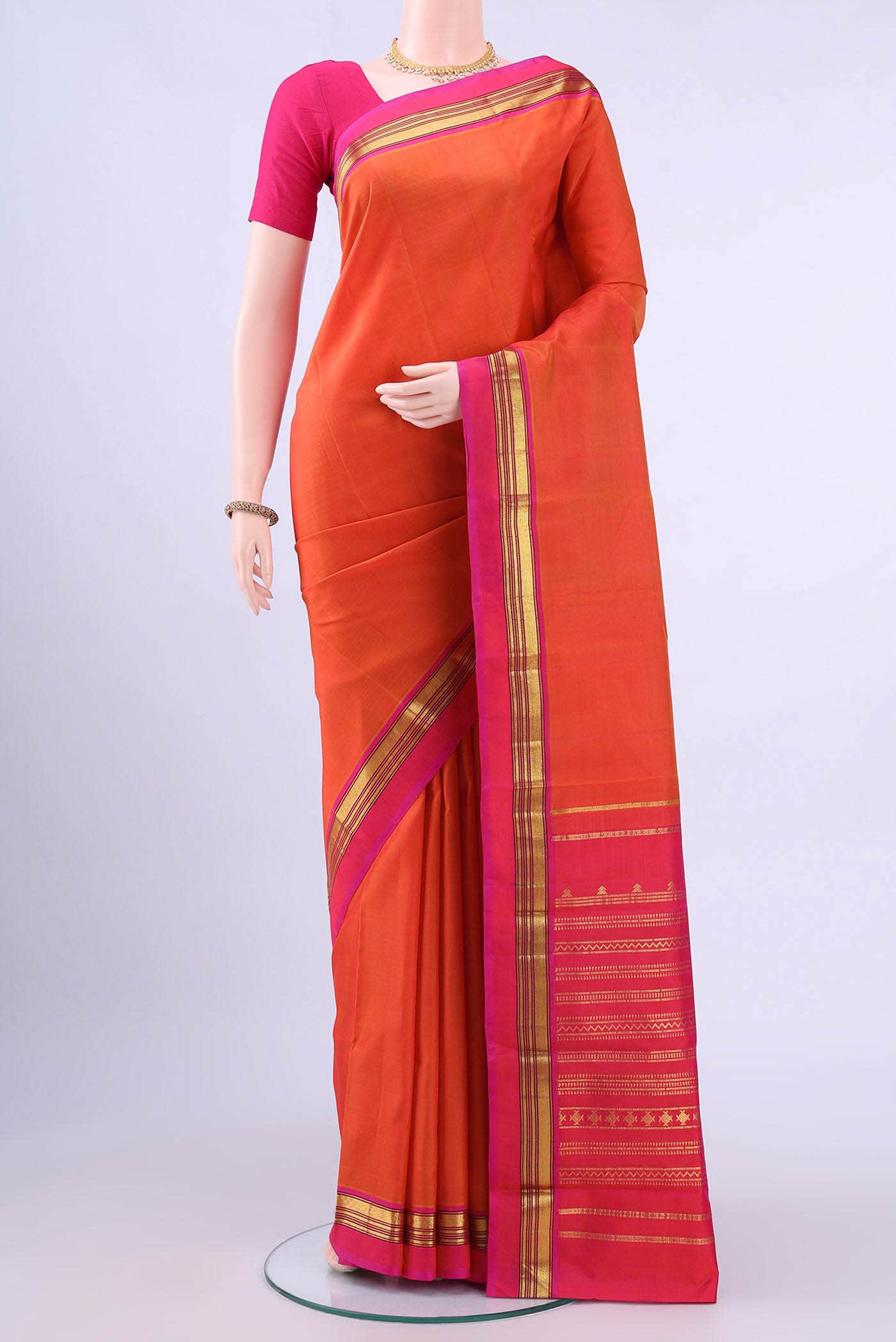 Orange Kanchipuram Saree