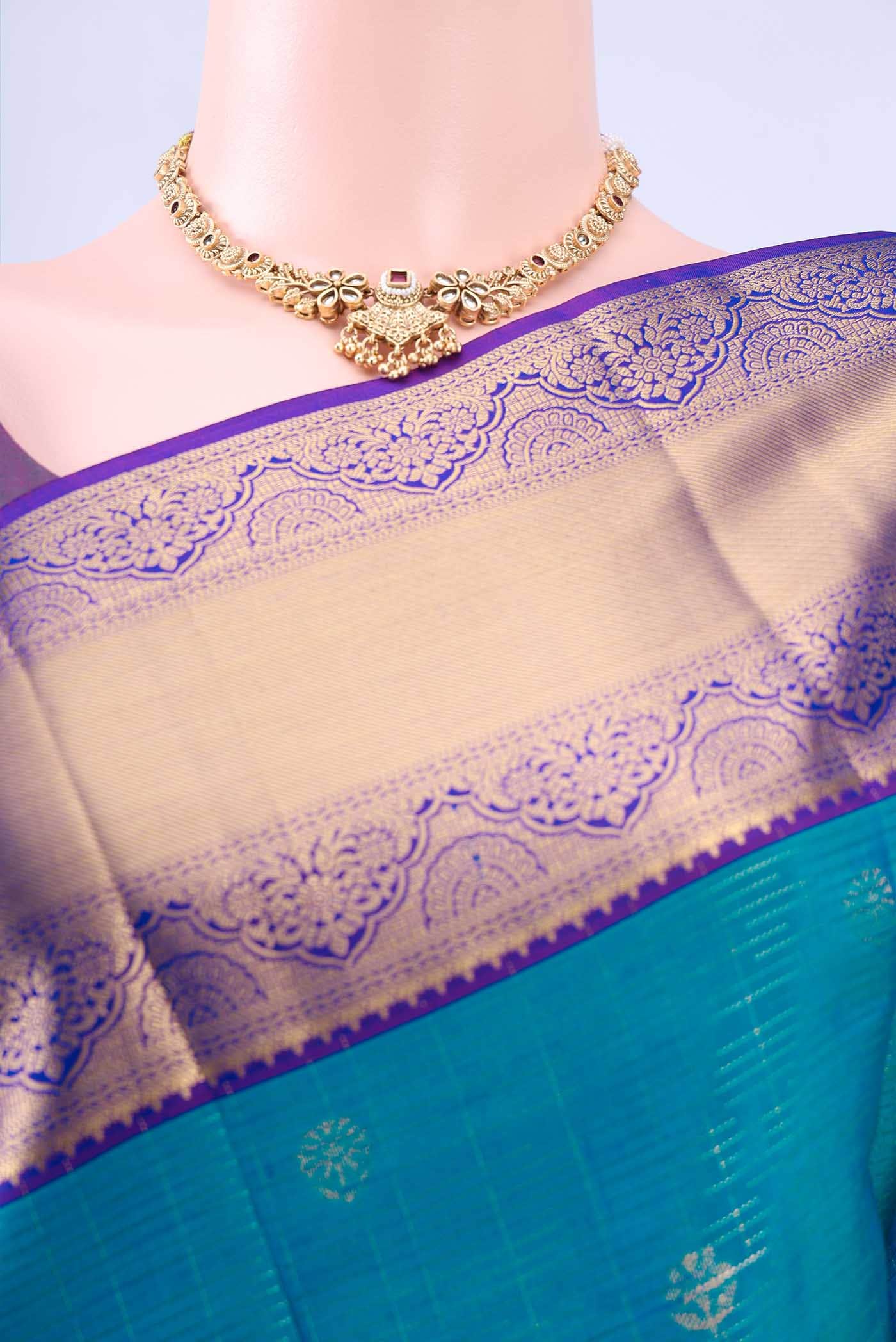 Blue Kanchipuram Silk Saree
