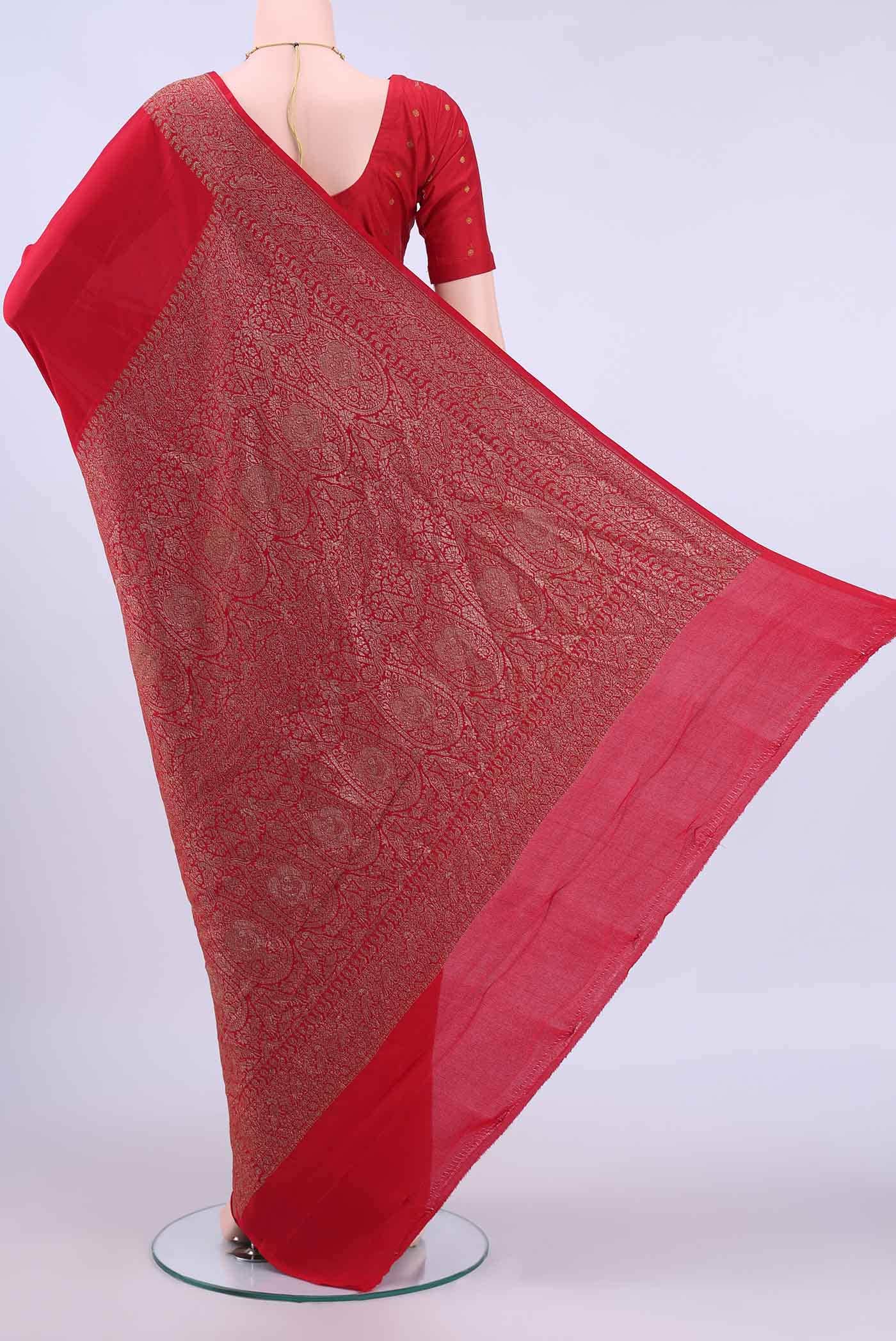Red Banarasi Georgette Saree