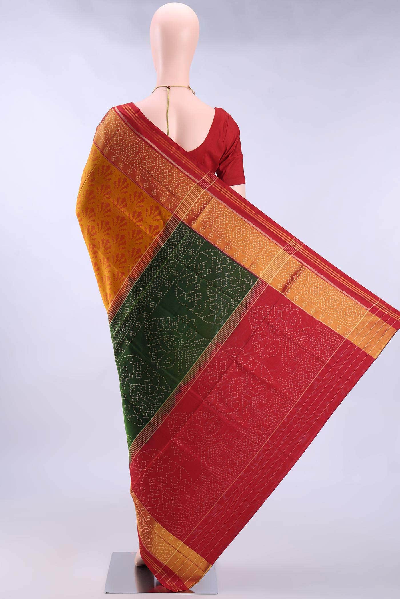 Green Rajkot Patola Silk Saree
