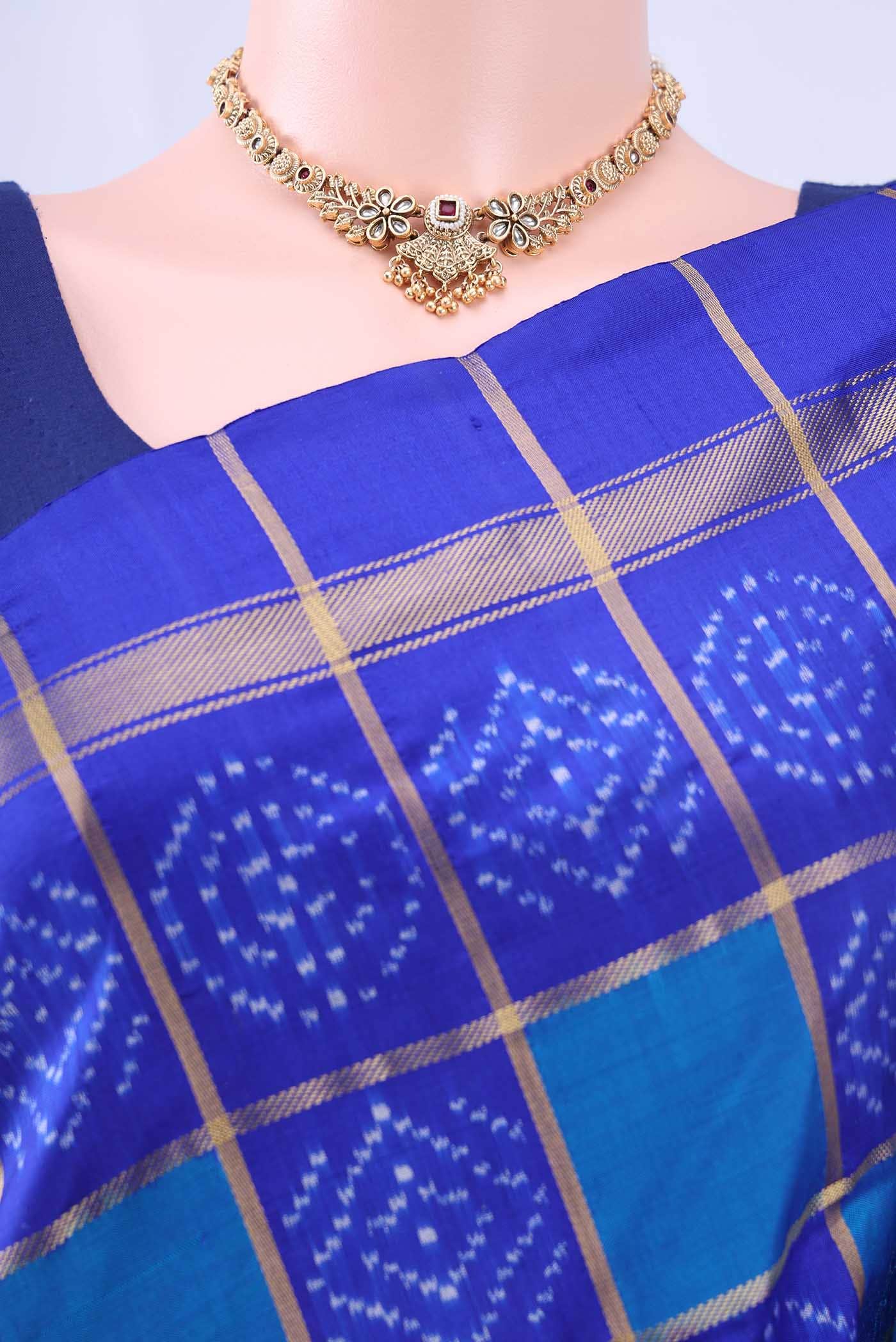 Blue Pochampally Silk Saree